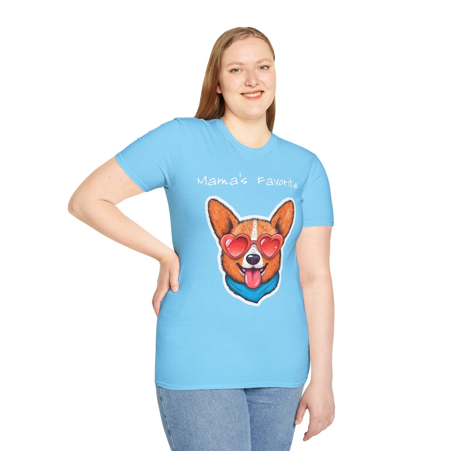 Mama's Favorite -Corgi T-Shirt | Unisex Softstyle Tee for Dog Lovers