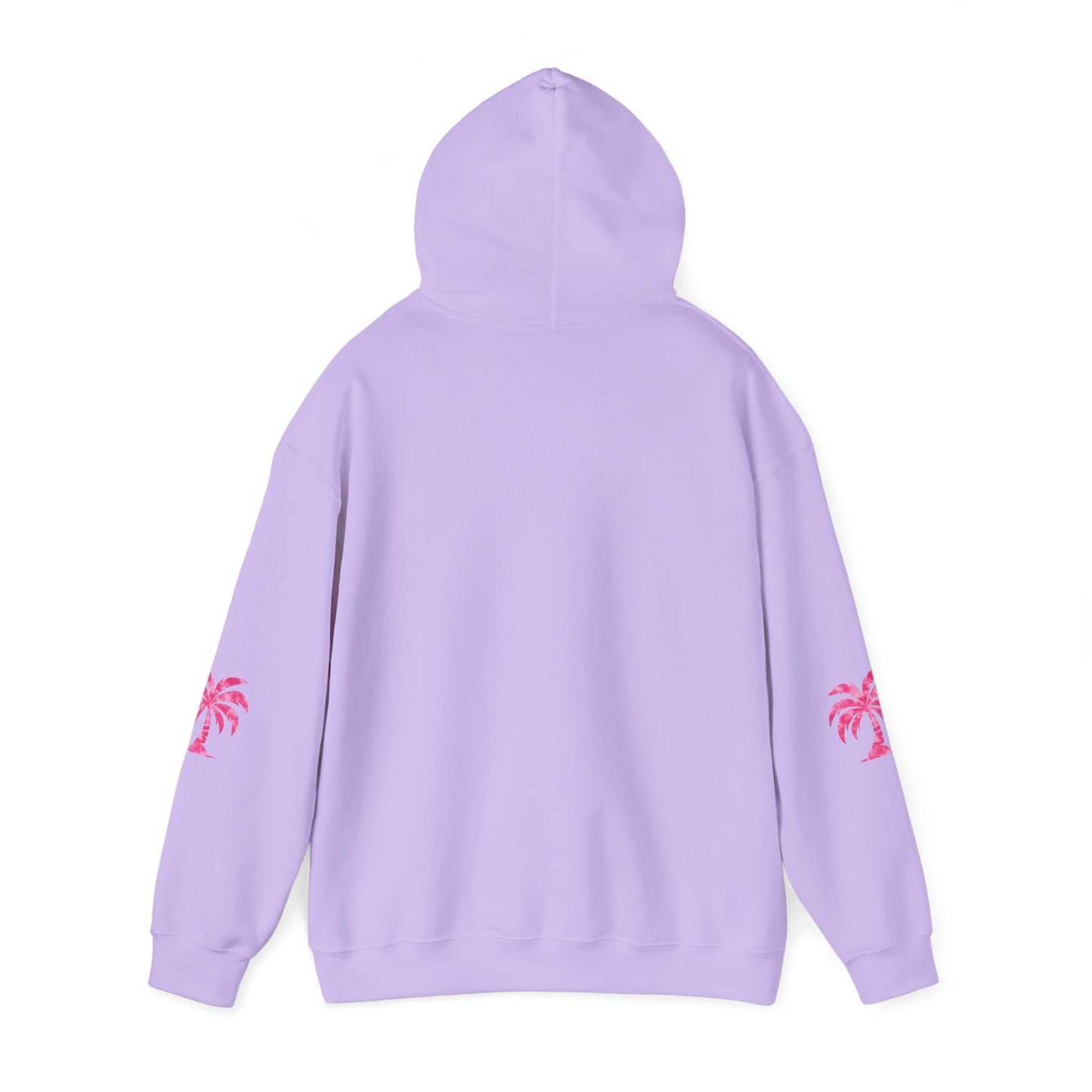 Pink Tropical Tie Dye Palm Tree and Hibiscus Hoodie for Sweatshirt, Pullover