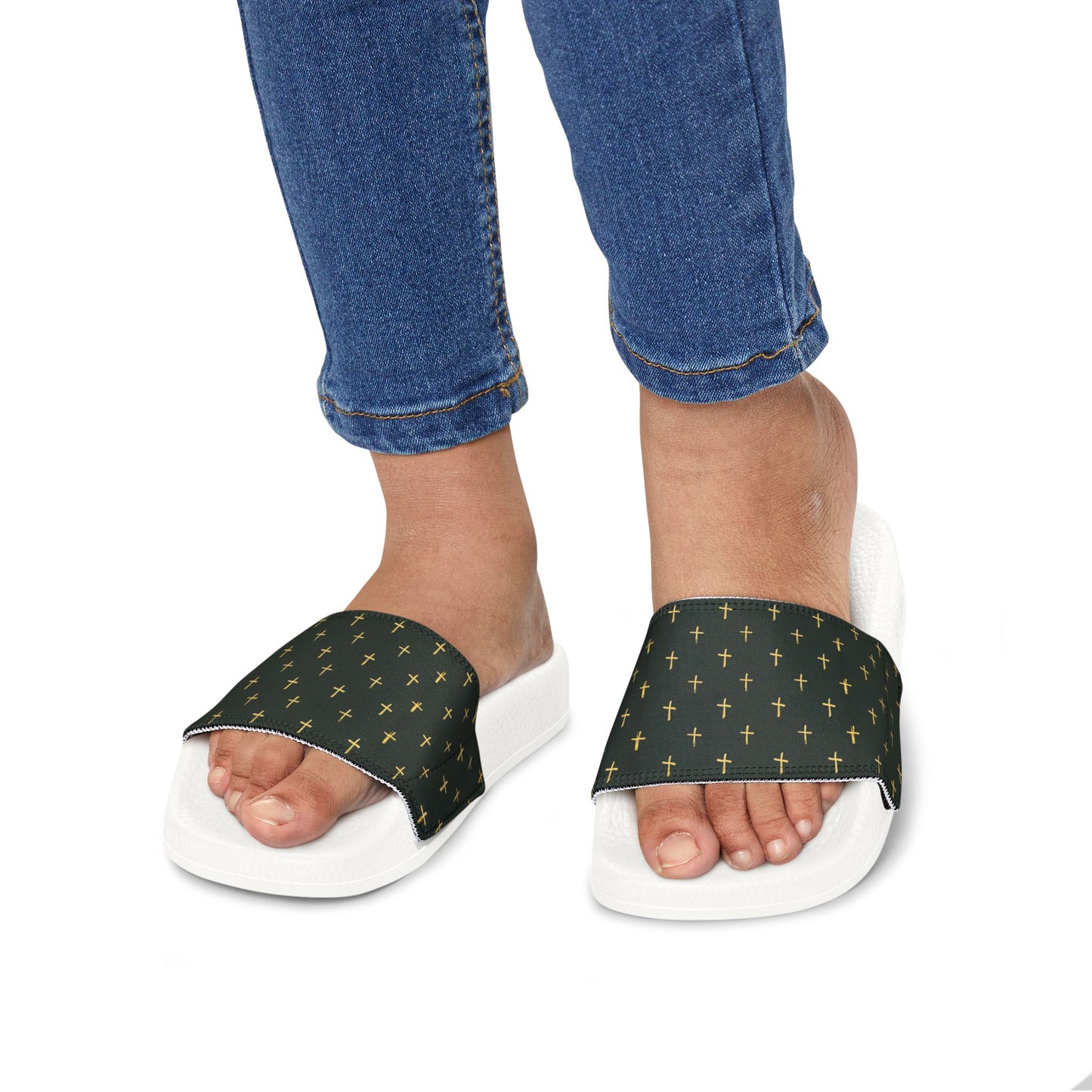Youth Gold Cross Stylish Removable-Strap Sandals - Fun & Trendy Comfort for Summer