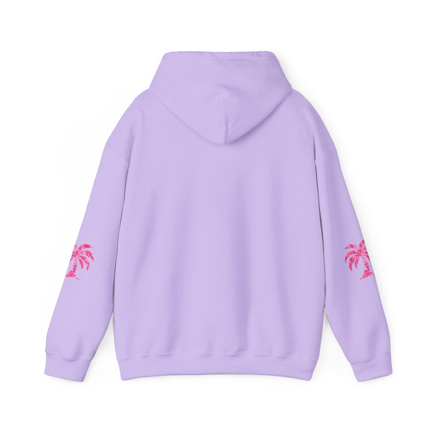 Pink Tropical Tie Dye Palm Tree and Hibiscus Hoodie for Sweatshirt, Pullover