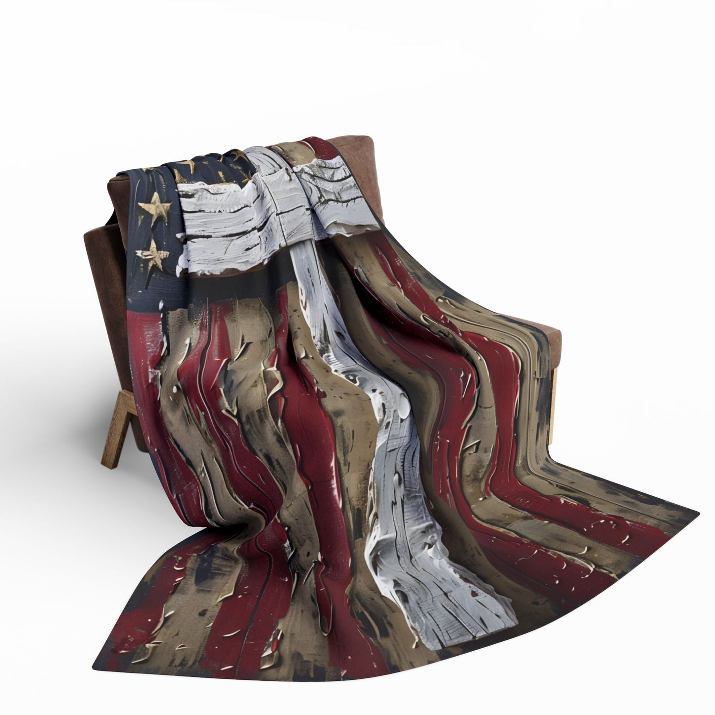 Patriotic Cross Fleece Blanket - Cozy American Flag Throw for Comfort & Faith