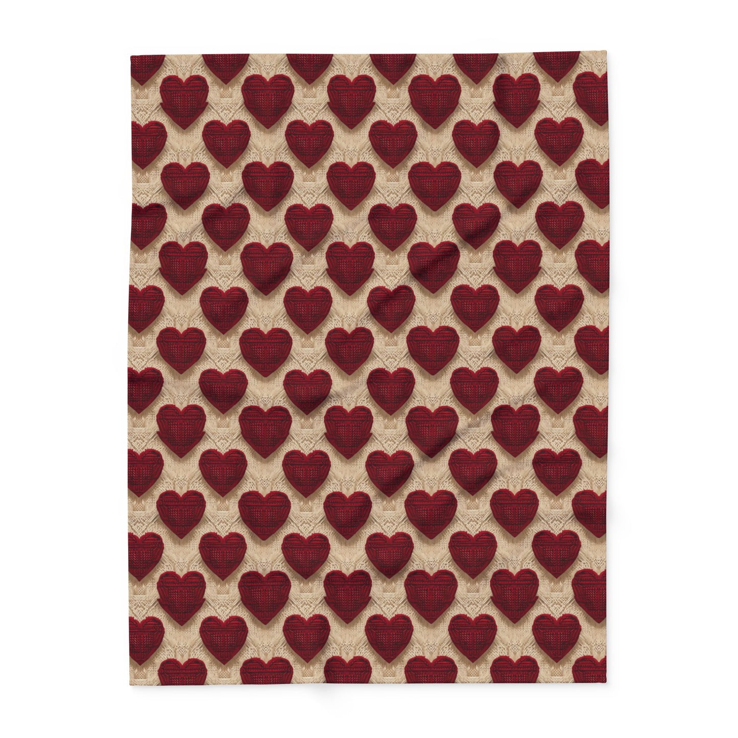 Cozy Knit Heart Pattern Fleece Blanket for Romantic Evenings