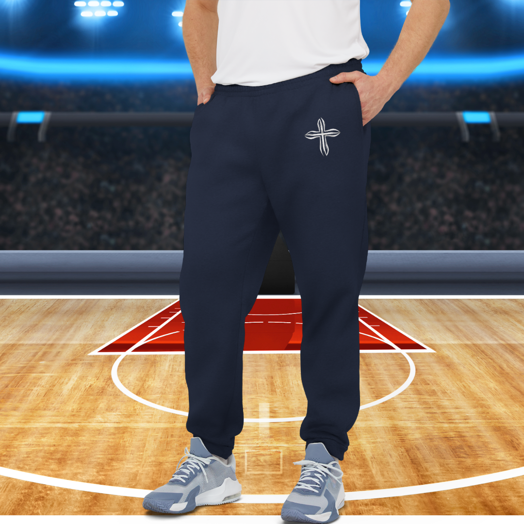 Cross Symbol Joggers, Comfortable Unisex Fleece Pants - Casual & Stylish Athleisure Wear