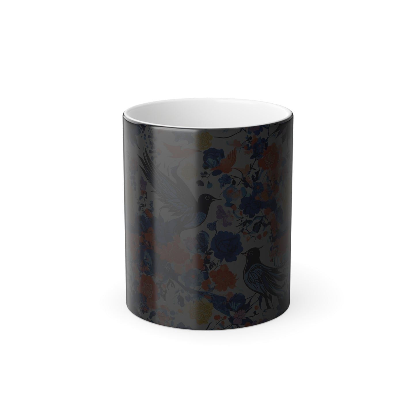 Color Morphing Floral Bird Mug - 11oz Color Changing Coffee Cup