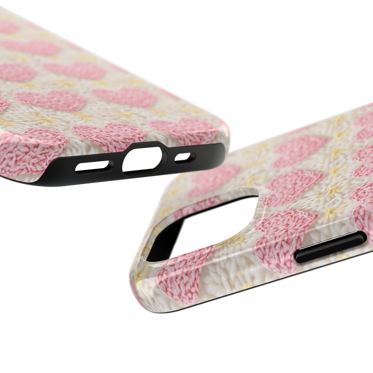 Crocheted Hearts-Tough Phone Case - Durable & Stylish Design for Loved Ones