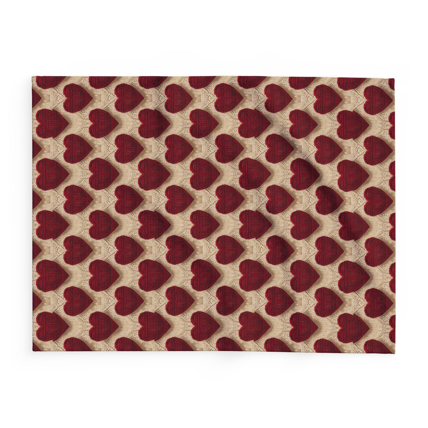 Cozy Knit Heart Pattern Fleece Blanket for Romantic Evenings