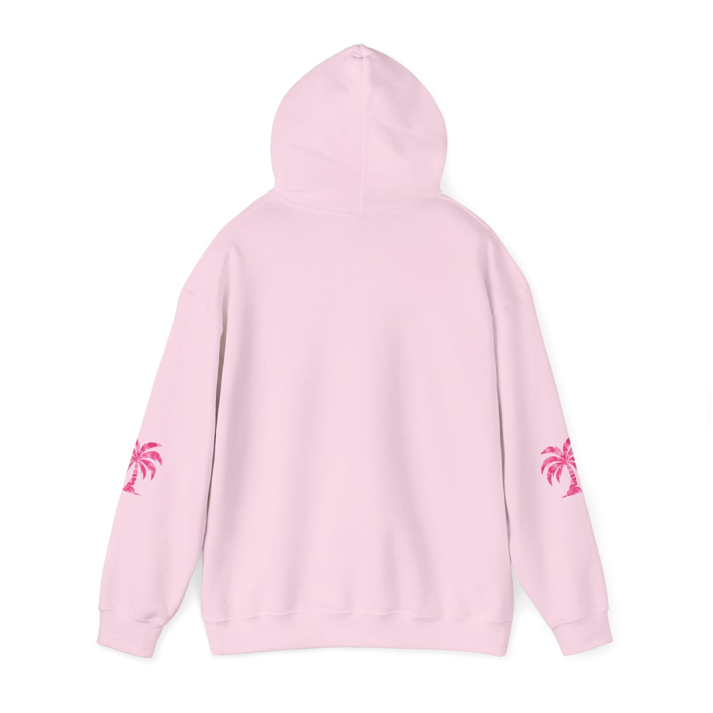 Pink Tropical Tie Dye Palm Tree and Hibiscus Hoodie for Sweatshirt, Pullover