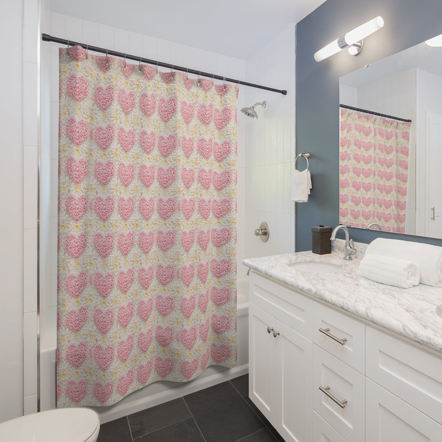 Heartfelt Love Shower Curtain - Romantic & Stylish Bathroom Decor
