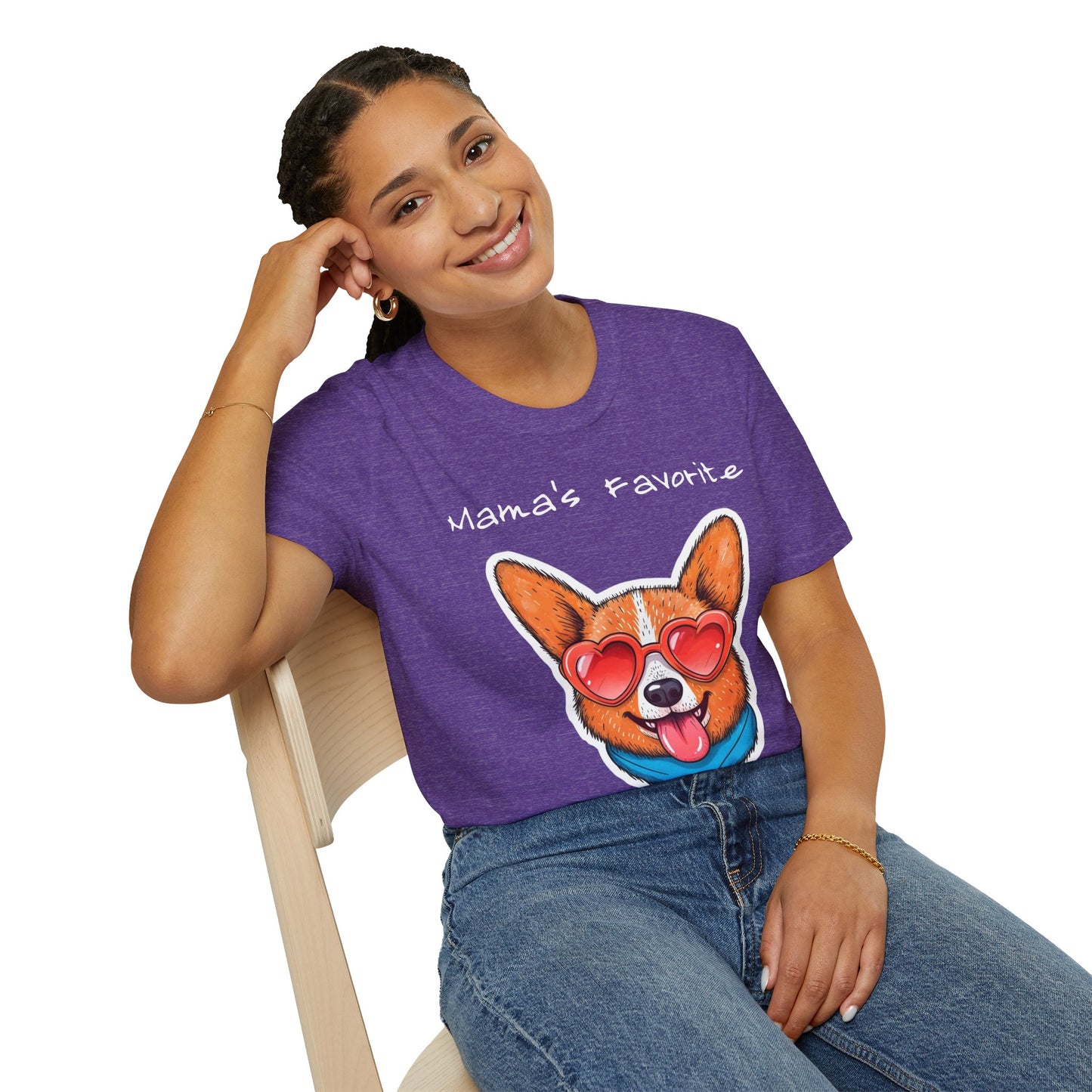 Mama's Favorite -Corgi T-Shirt | Unisex Softstyle Tee for Dog Lovers
