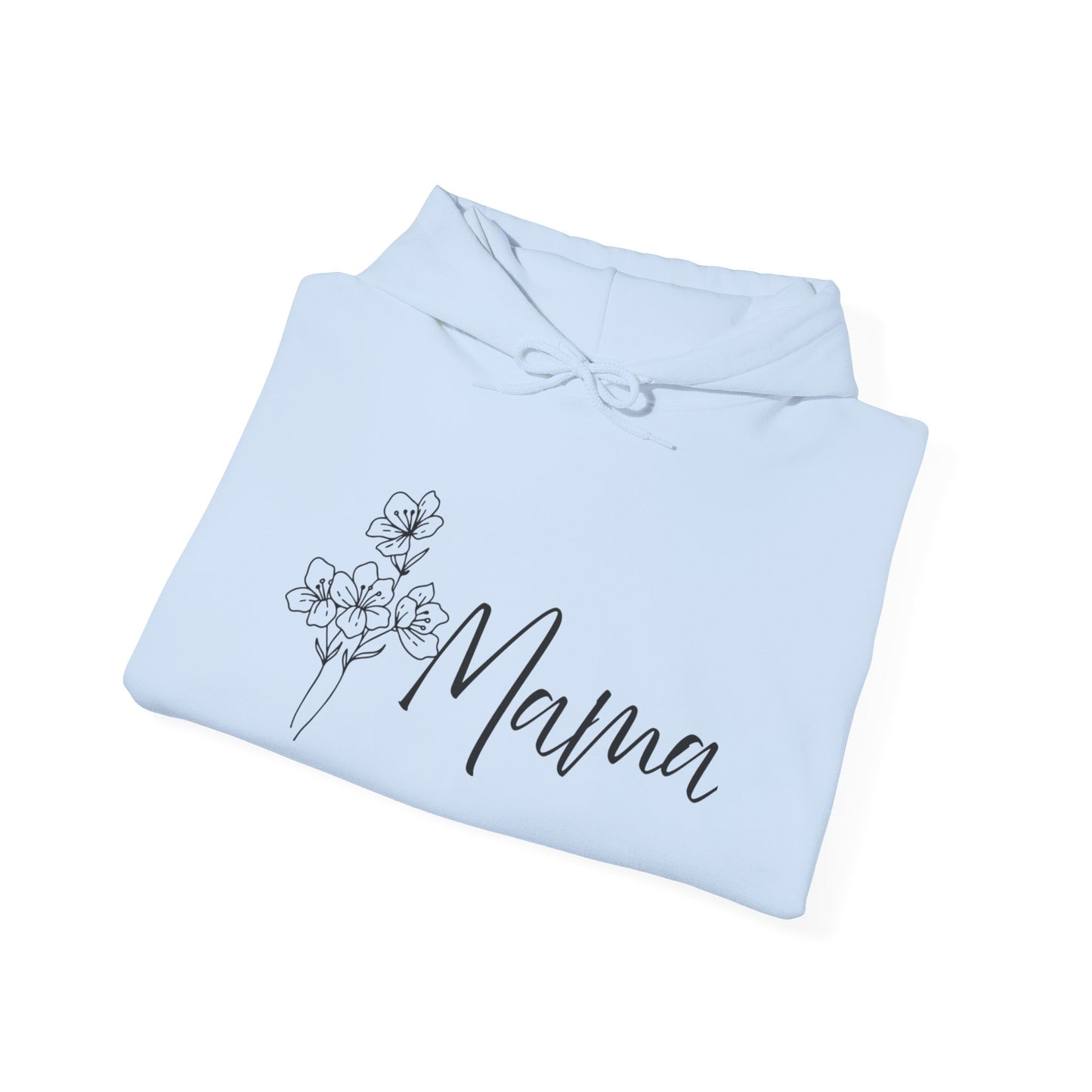 Mama Flower Hoodie, Gift for Mom, Floral Sweatshirt, Cozy Hooded Sweatshirt, Mother's Day Gift, Comfortable Layering