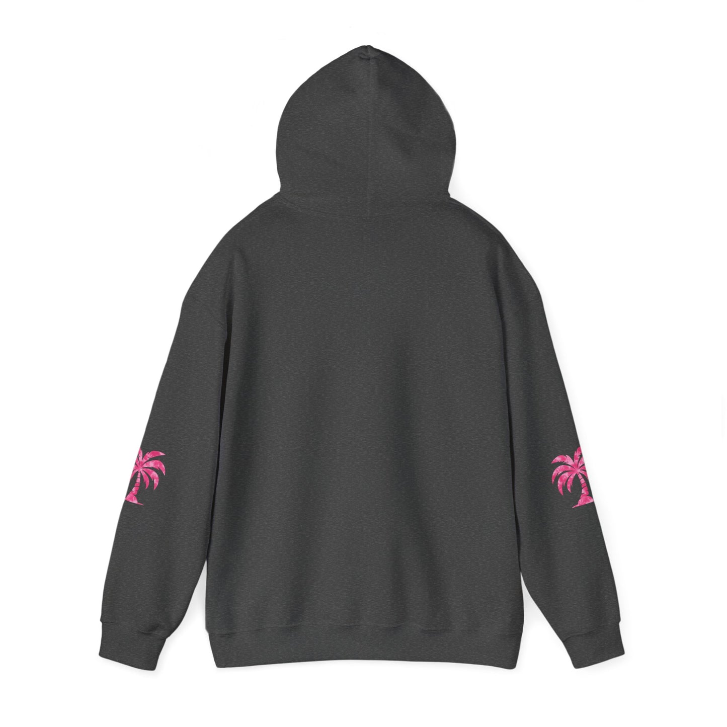 Pink Tropical Tie Dye Palm Tree and Hibiscus Hoodie for Sweatshirt, Pullover