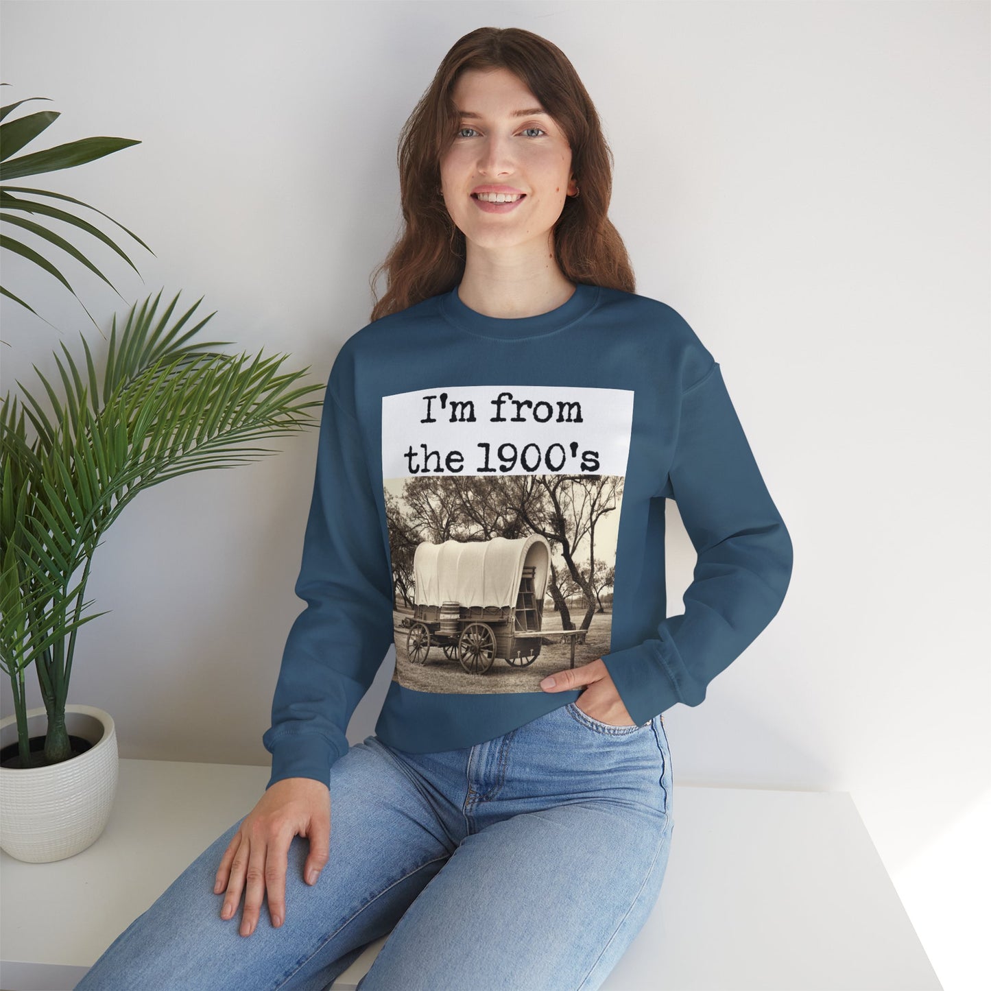 Vintage"I'm from the 1900s" Crewneck Sweatshirt - Unisex Heavy Blend