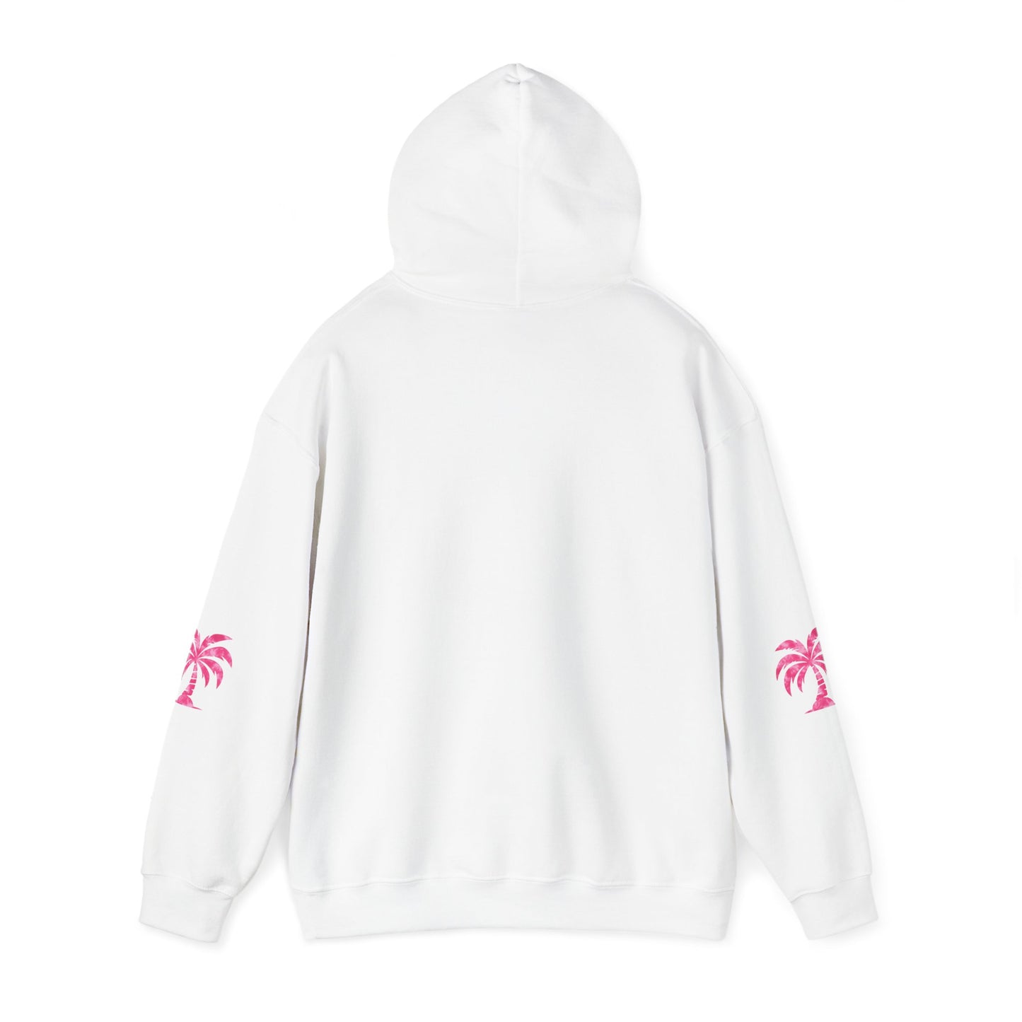 Pink Tropical Tie Dye Palm Tree and Hibiscus Hoodie for Sweatshirt, Pullover