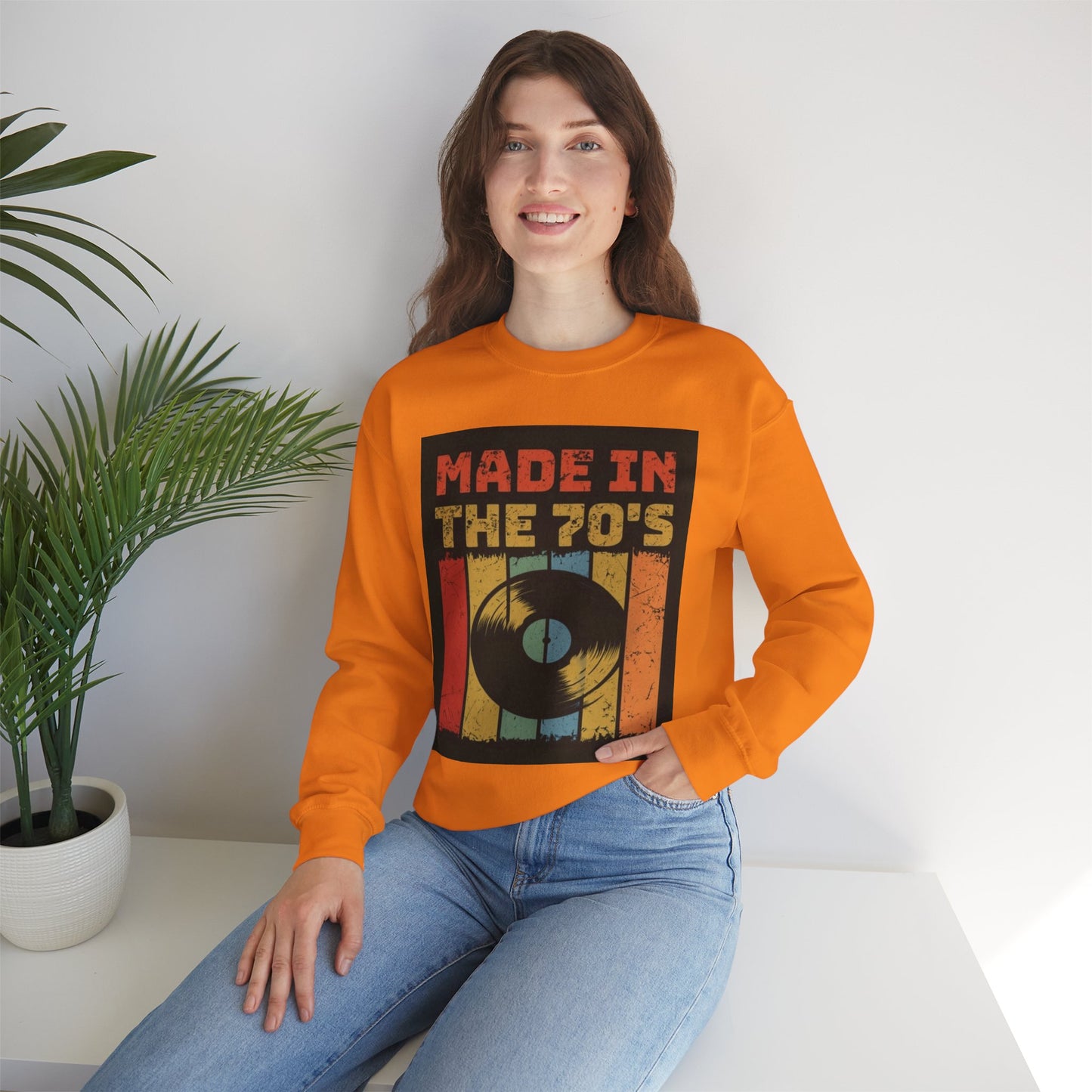 Retro 70's Music Crewneck Sweatshirt - Made in the 70's Design