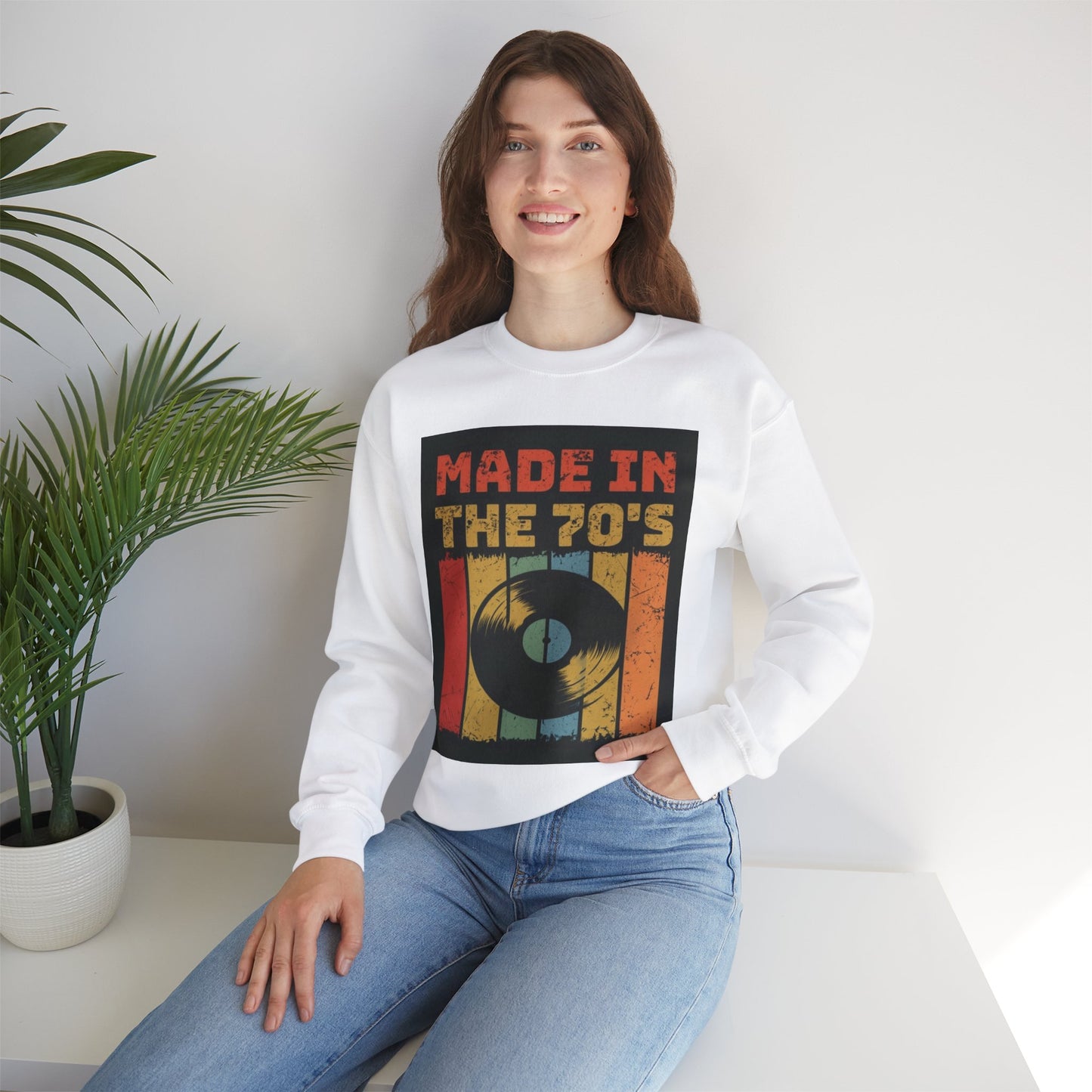 Retro 70's Music Crewneck Sweatshirt - Made in the 70's Design