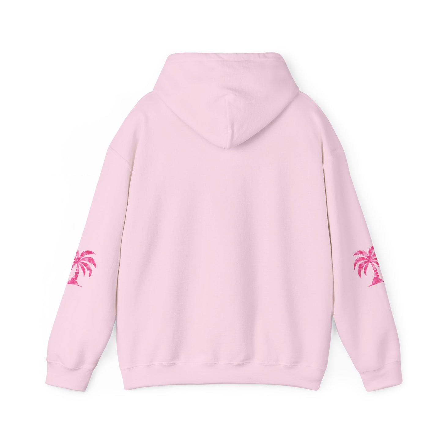 Pink Tropical Tie Dye Palm Tree and Hibiscus Hoodie for Sweatshirt, Pullover