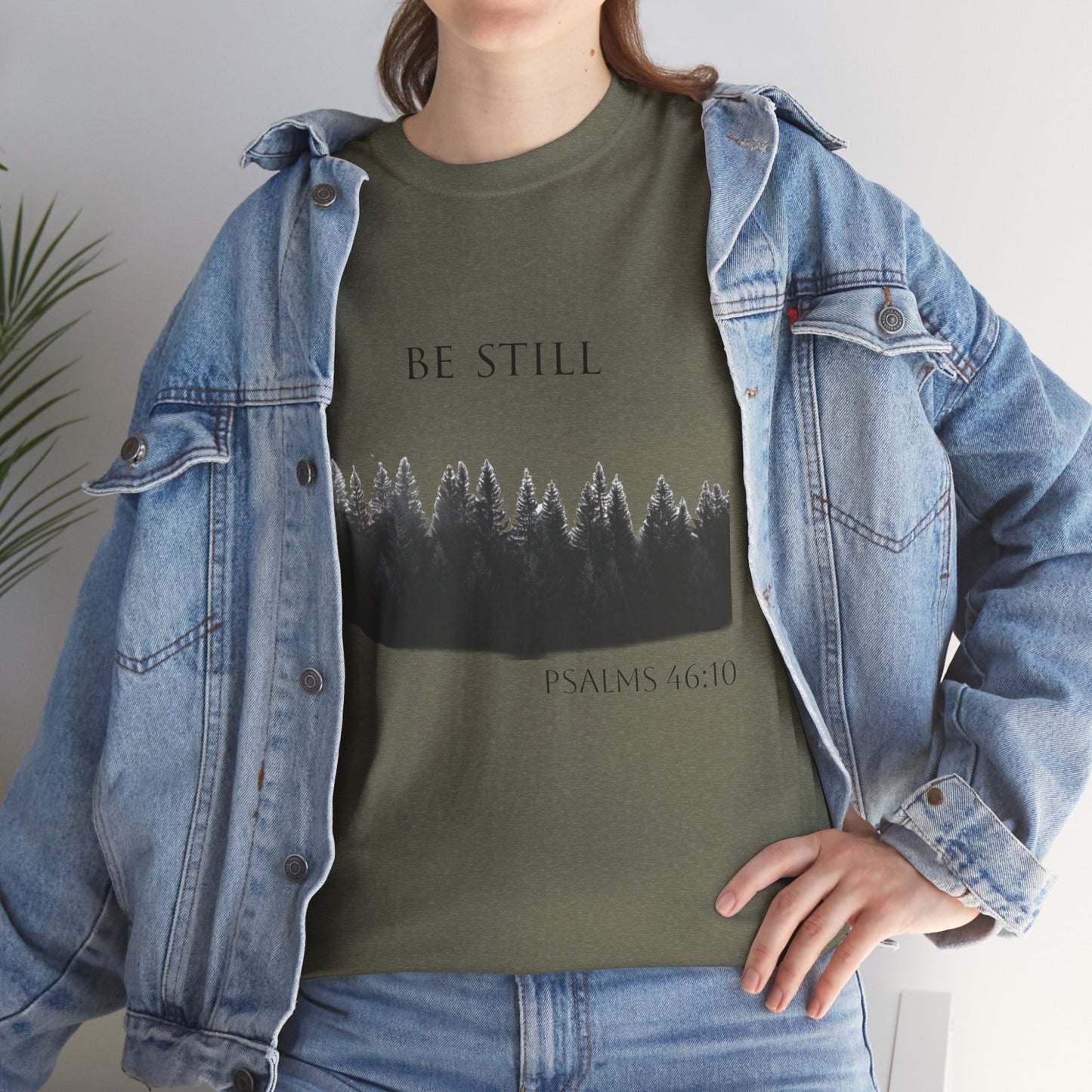 Be Still -Cotton Tee - Christian and Nature Inspired Relaxation Shirt