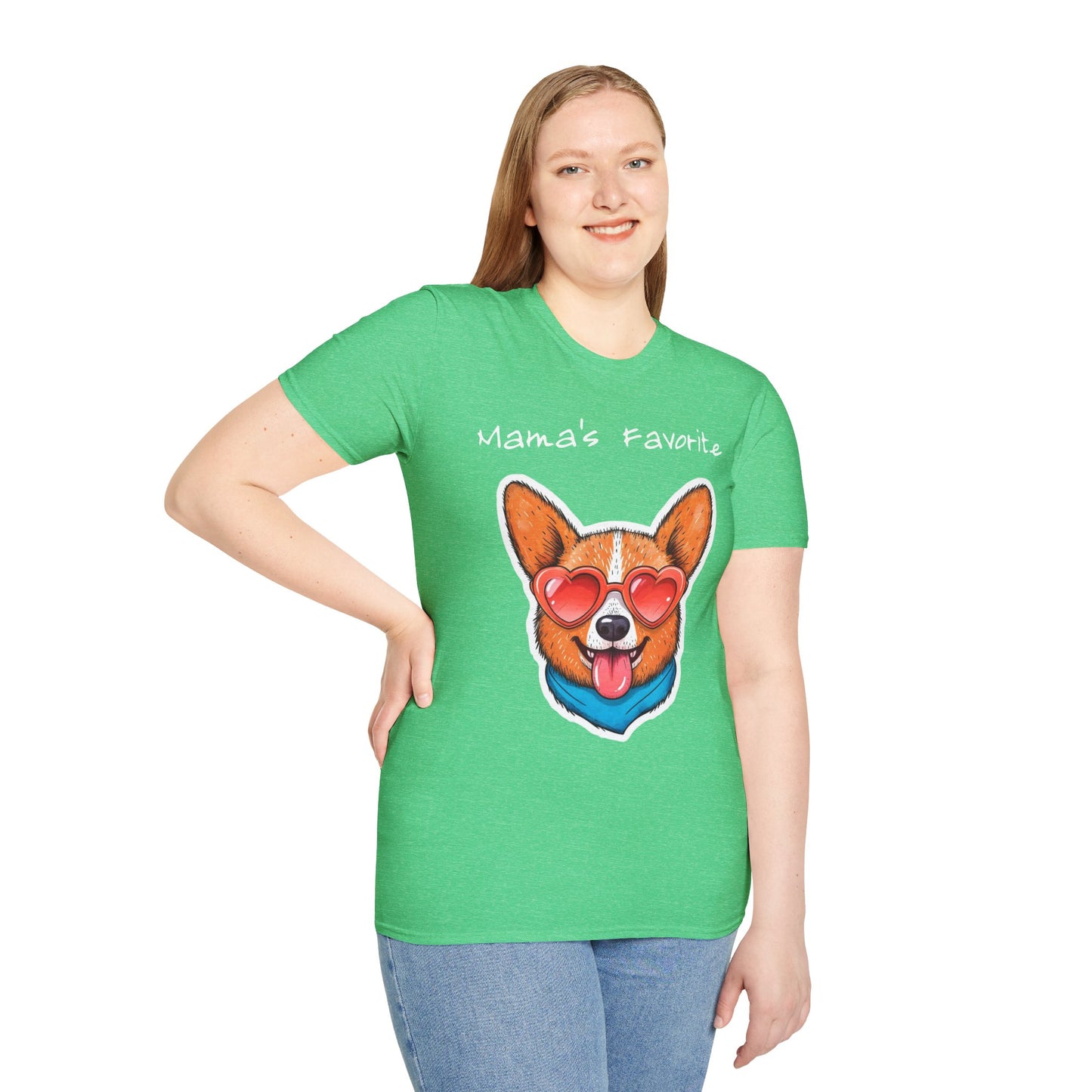 Mama's Favorite -Corgi T-Shirt | Unisex Softstyle Tee for Dog Lovers