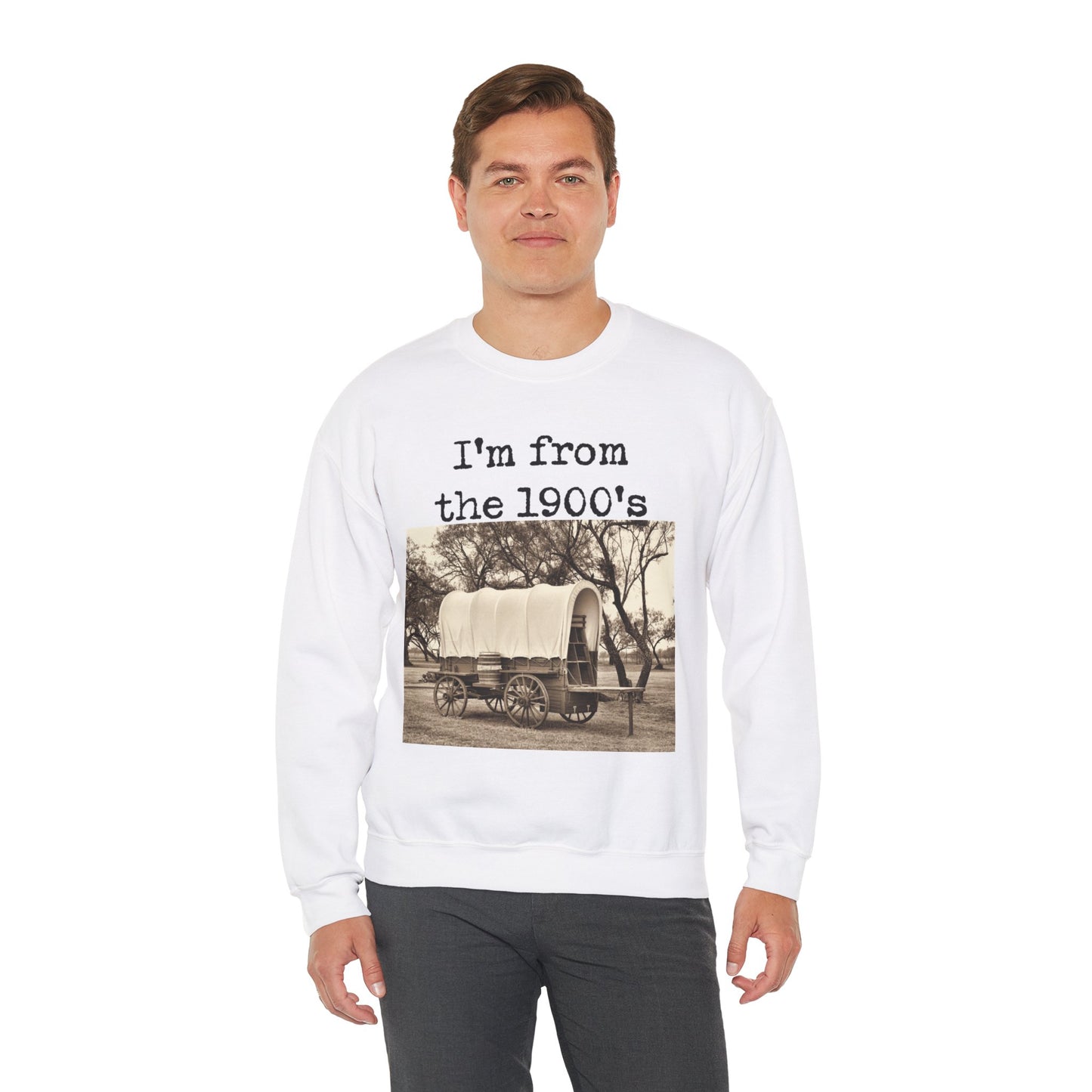 Vintage"I'm from the 1900s" Crewneck Sweatshirt - Unisex Heavy Blend