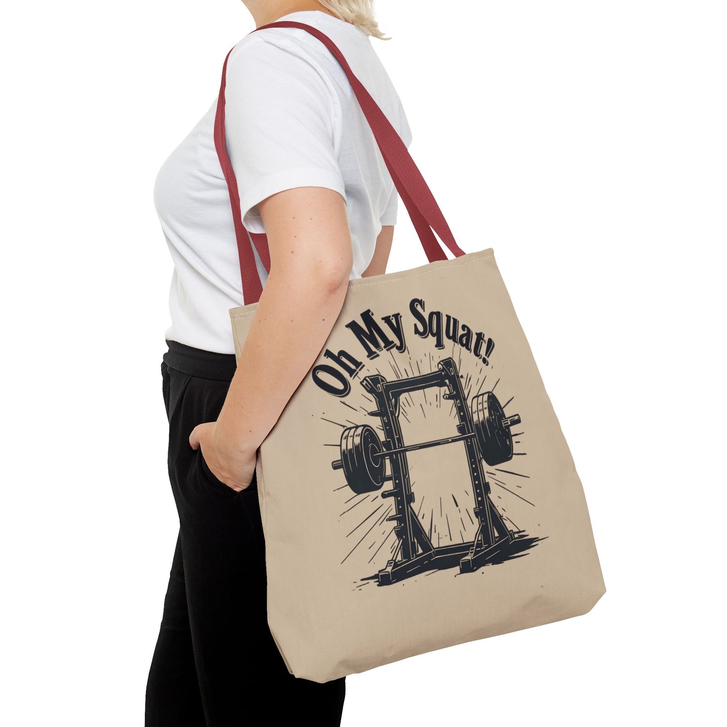 Fitness Tote Bag - Oh My Squat! | Gym Bag, Workout Tote, Exercise Accessory, Weightlifting Gift, Motivational Bag