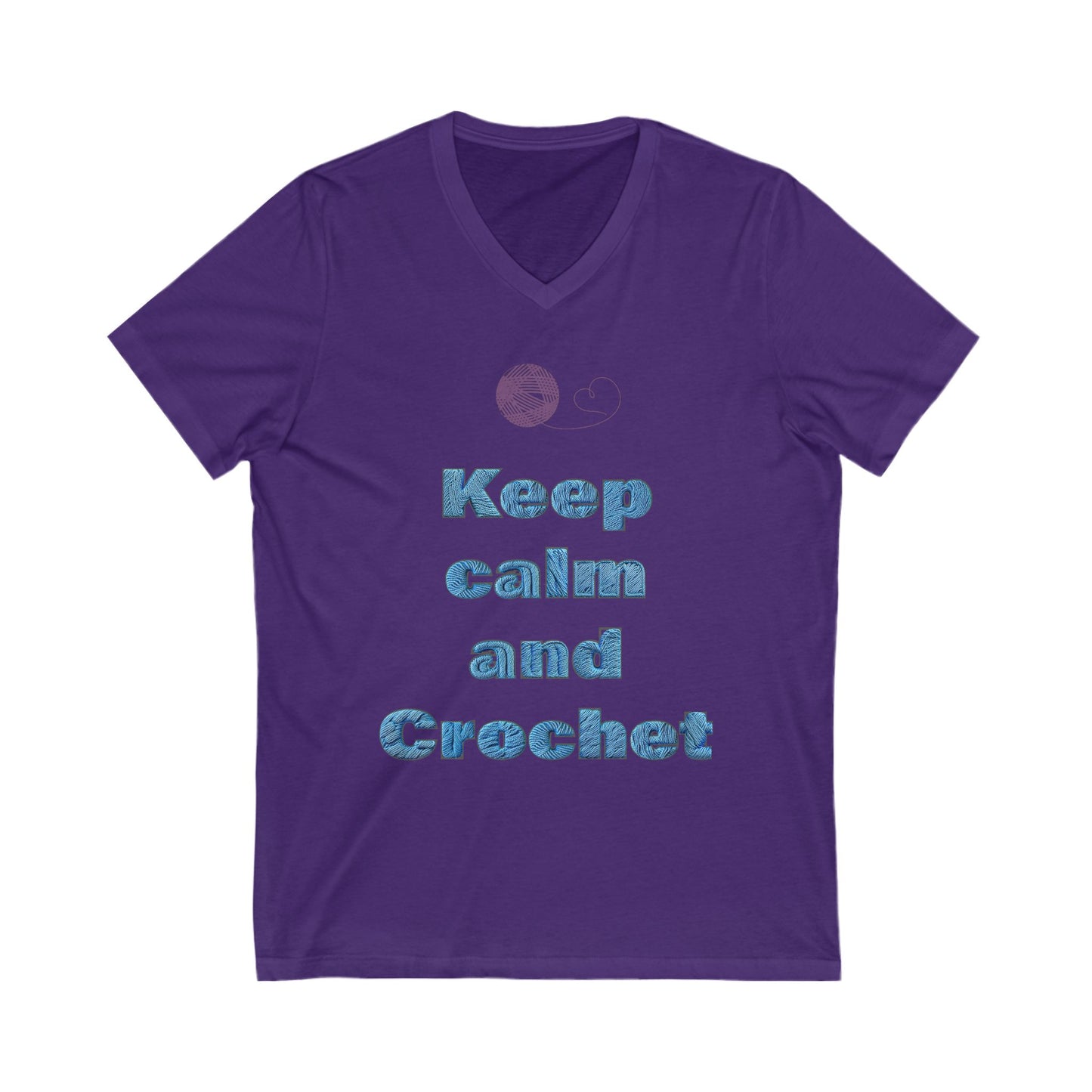 Keep Calm and Crochet Motivation V-Neck Tee – Keep Calm and Crochet Design