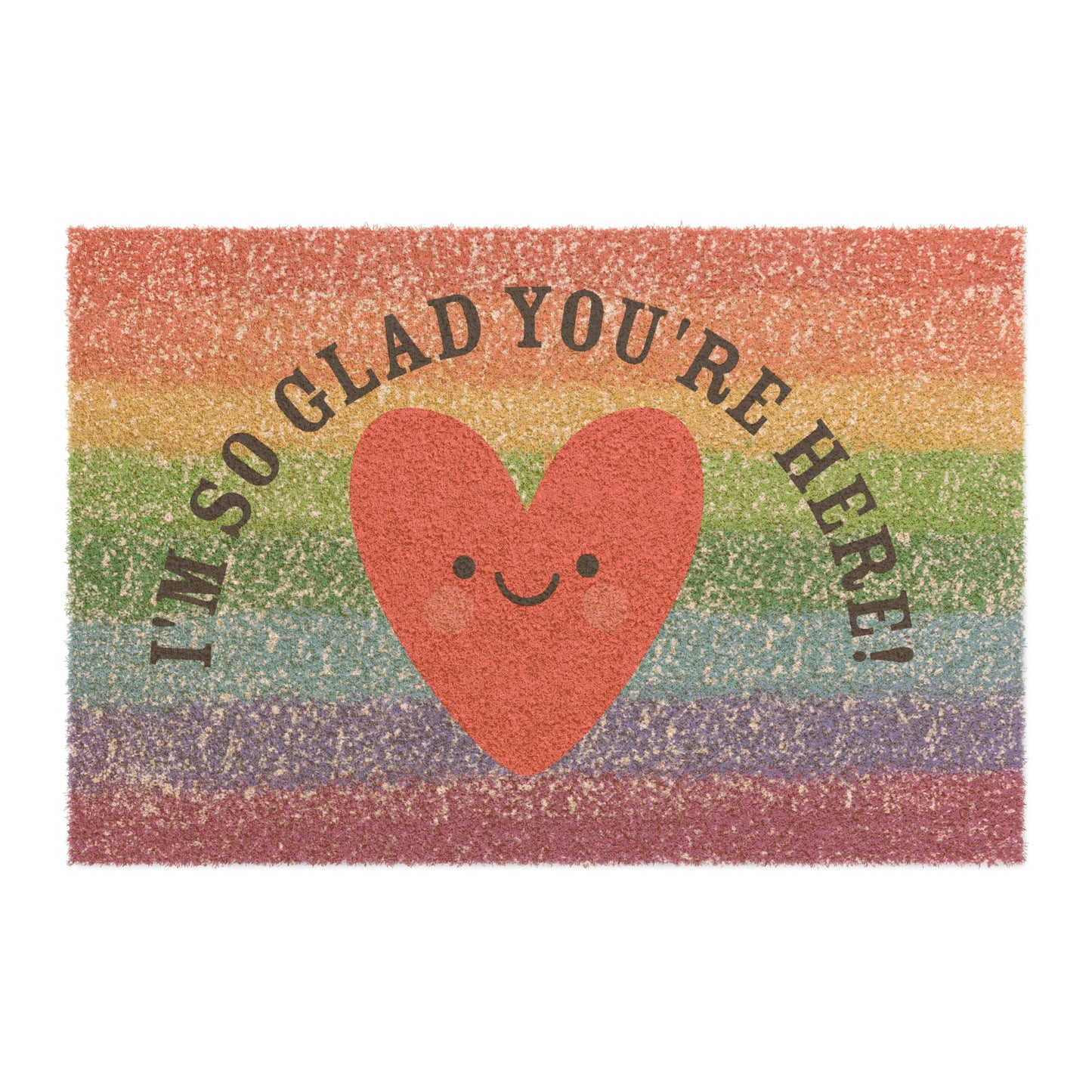 I'm so glad you're here! Teacher Doormat, Classroom eco friendly Welcome Mat, Back to School Gift, Educational Rug, Personalized School Decor