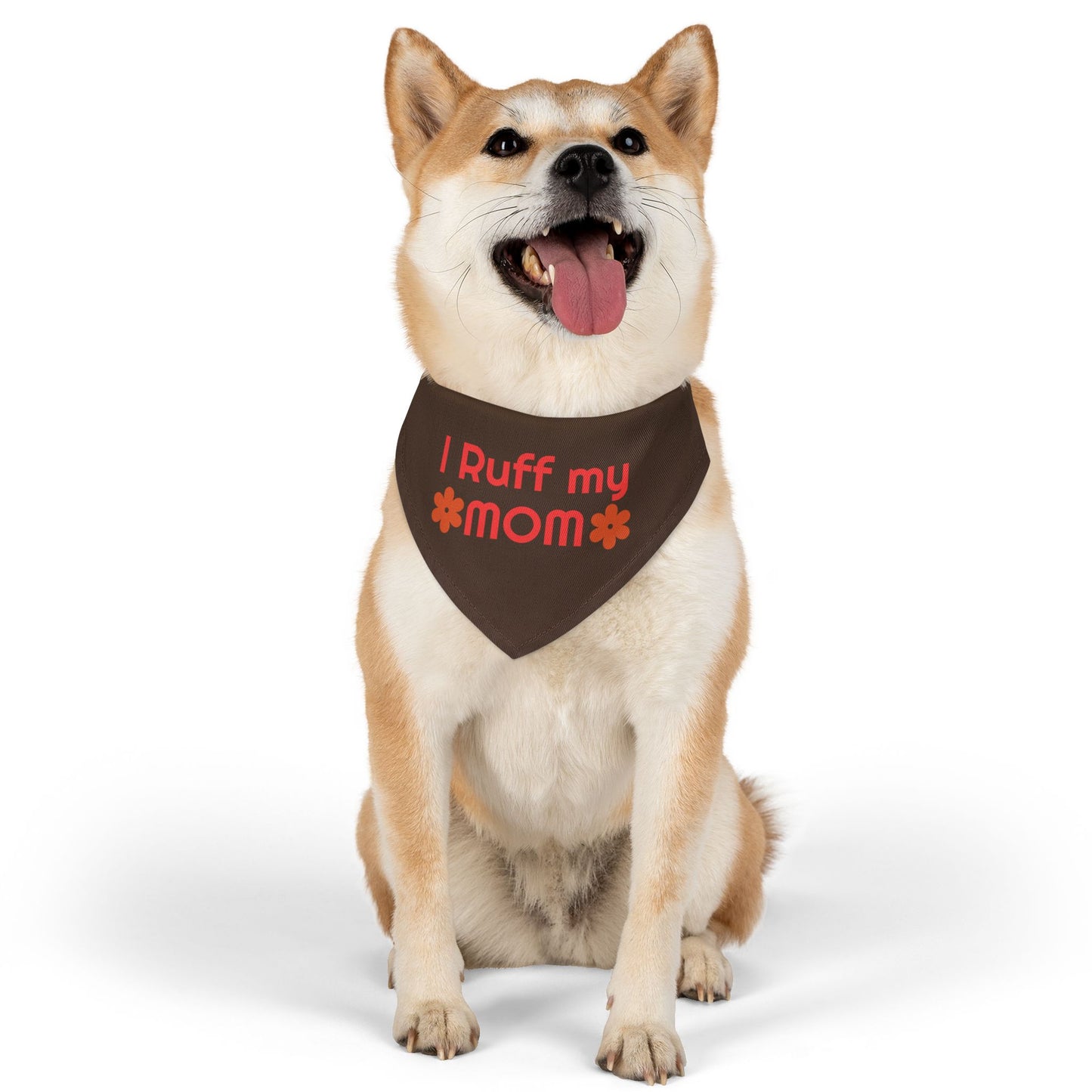 I Ruff My Mom Pet Bandana Collar - Cute Adjustable Dog Accessory for Gifts and Celebrations