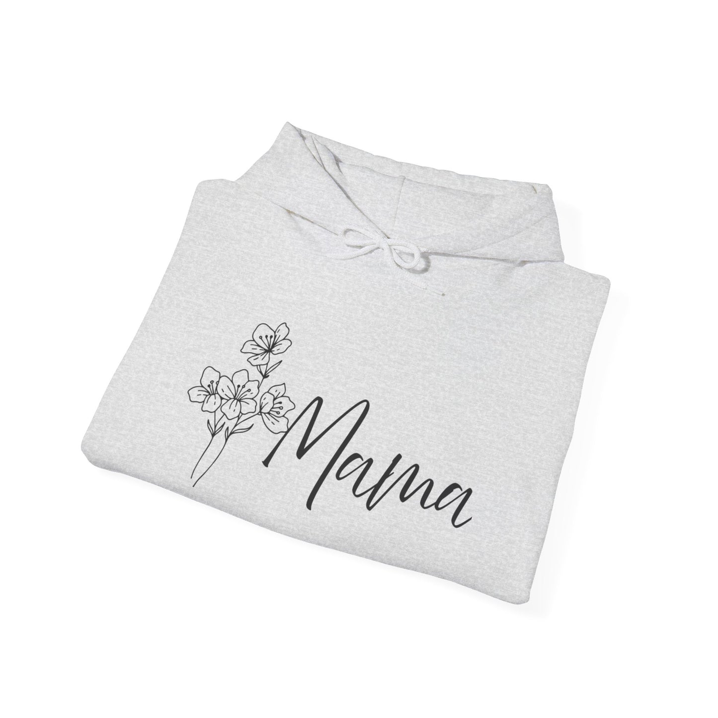 Mama Flower Hoodie, Gift for Mom, Floral Sweatshirt, Cozy Hooded Sweatshirt, Mother's Day Gift, Comfortable Layering