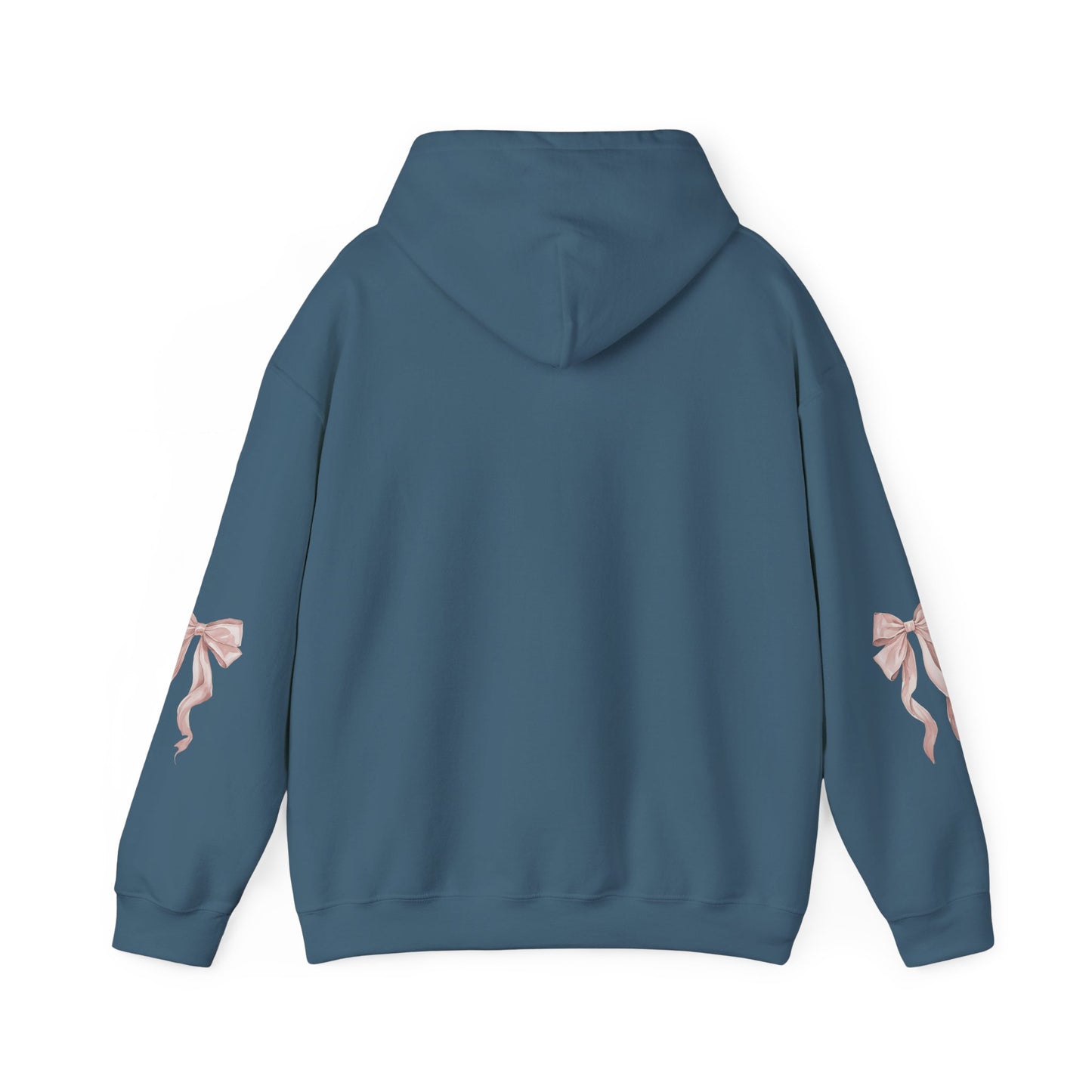 Faith Over Fear Hooded Sweatshirt - Cozy Inspirational Gift, Self-Care, Mindfulness, Motivational Wear, Pink Bows Hoodie