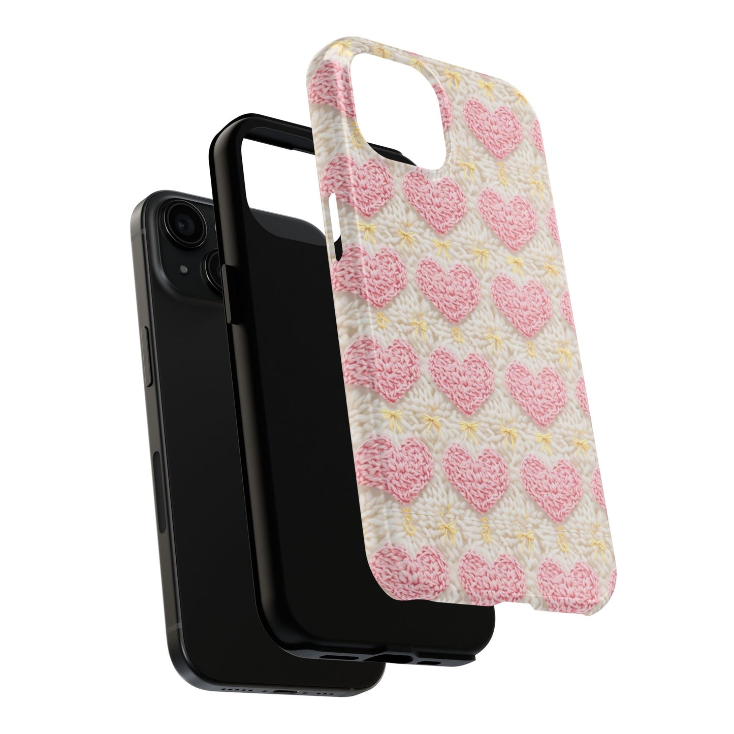 Crocheted Hearts-Tough Phone Case - Durable & Stylish Design for Loved Ones