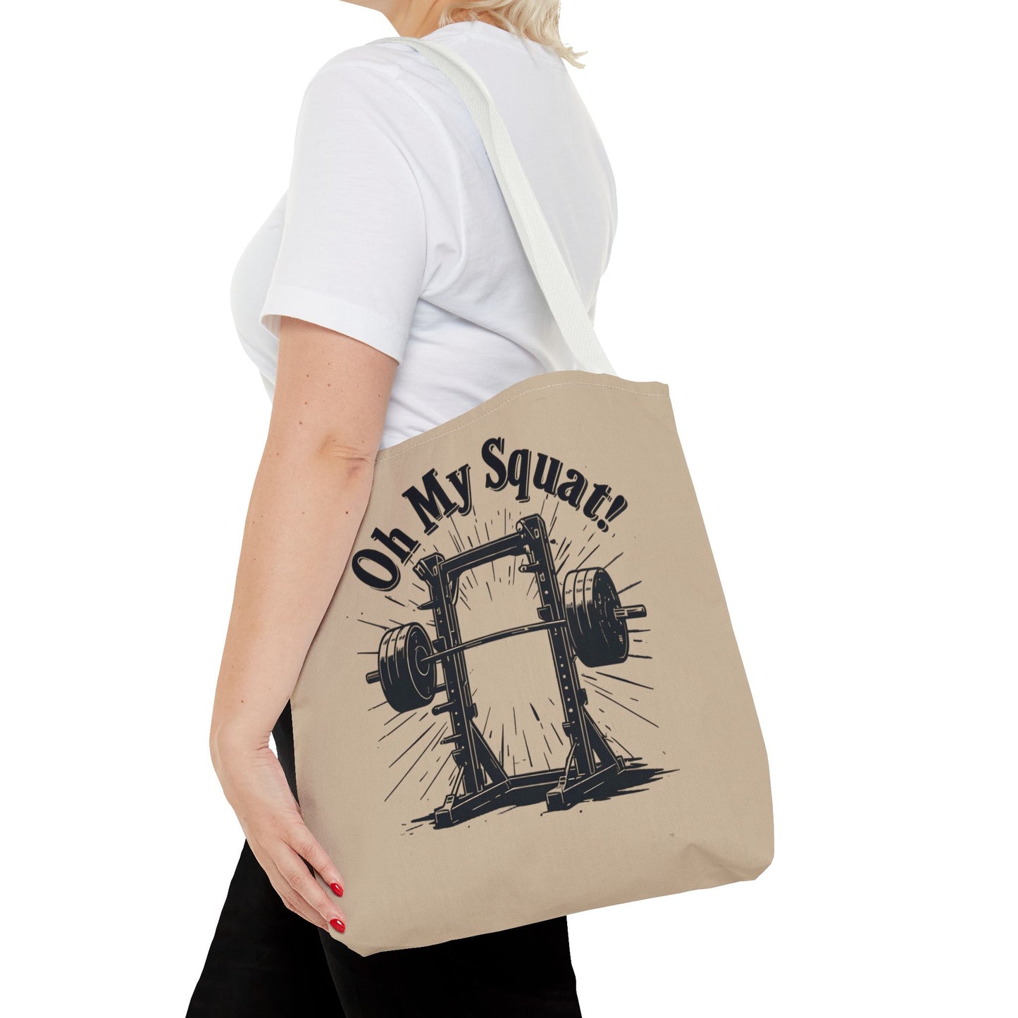 Fitness Tote Bag - Oh My Squat! | Gym Bag, Workout Tote, Exercise Accessory, Weightlifting Gift, Motivational Bag