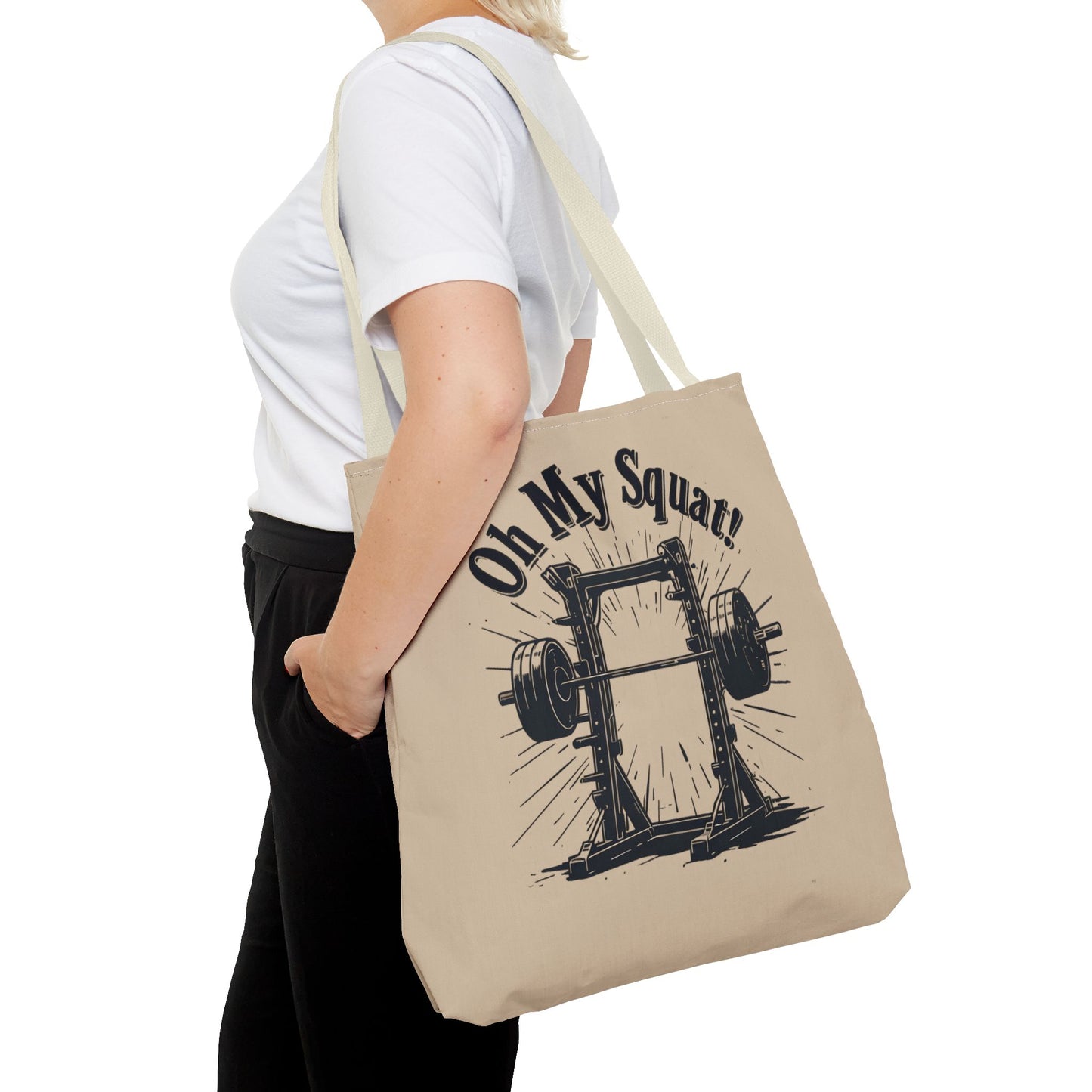 Fitness Tote Bag - Oh My Squat! | Gym Bag, Workout Tote, Exercise Accessory, Weightlifting Gift, Motivational Bag