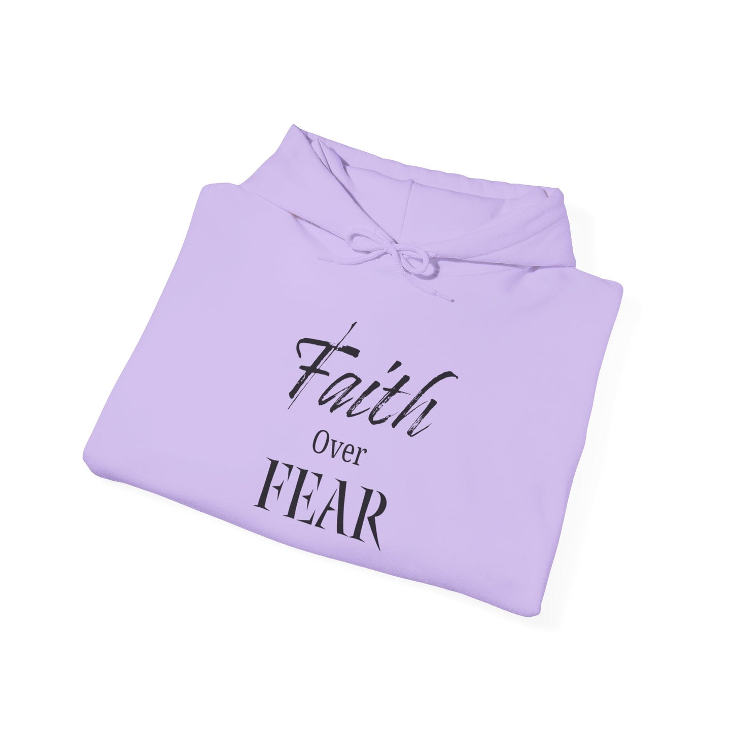 Faith Over Fear Hooded Sweatshirt - Cozy Inspirational Gift, Self-Care, Mindfulness, Motivational Wear, Pink Bows Hoodie