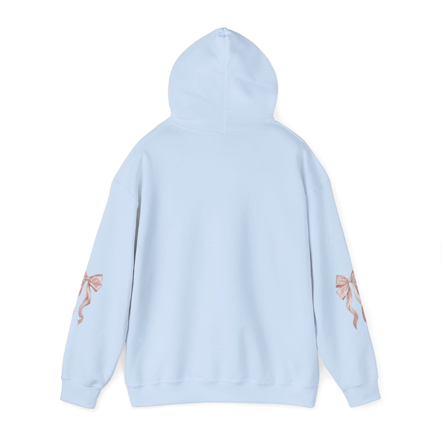 Faith Over Fear Hooded Sweatshirt - Cozy Inspirational Gift, Self-Care, Mindfulness, Motivational Wear, Pink Bows Hoodie