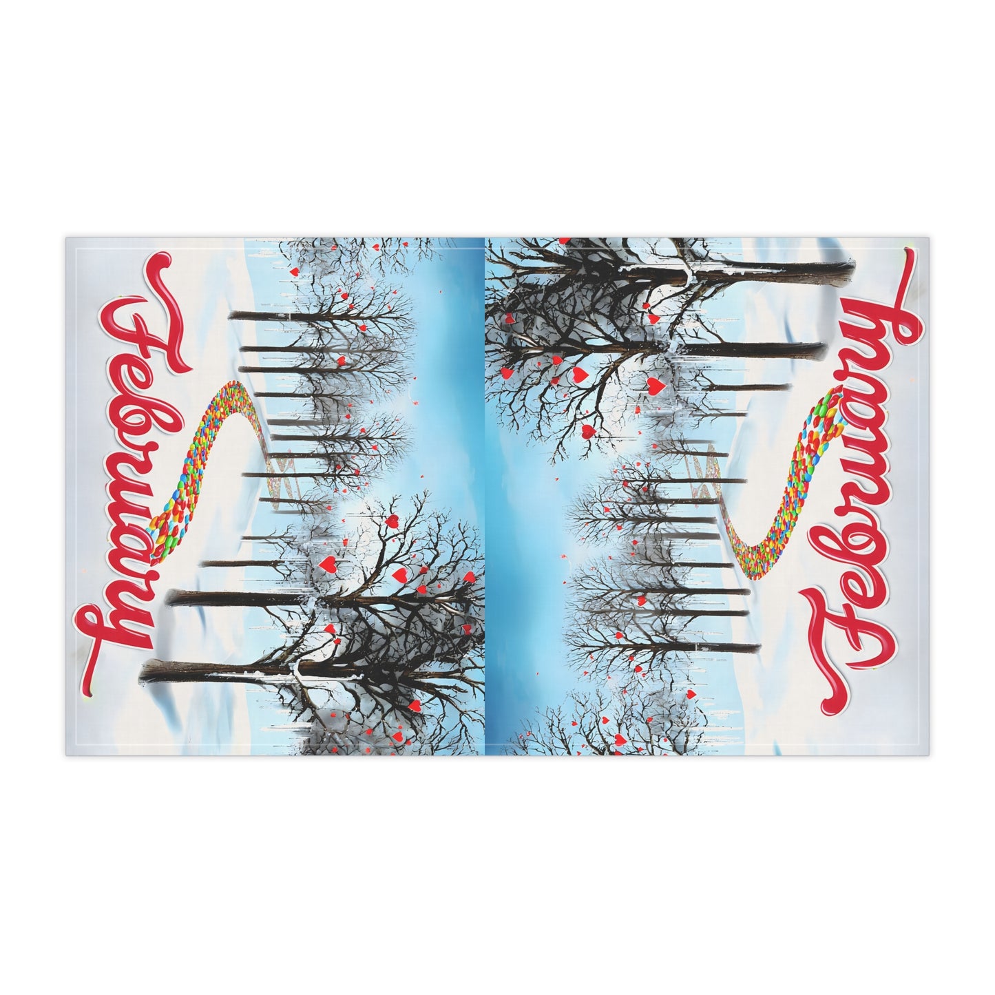 February Tea Towels: Winter Wonderland Cotton Decor, Seasonal Kitchen Towels, Holiday Gift, Home Decor, Cozy Kitchen