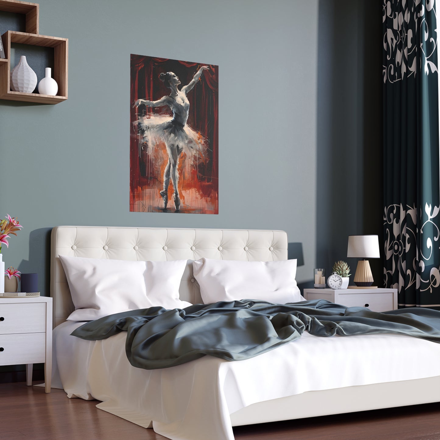 Silk Poster, Elegant Ballet Dancer Art Print for Home Decor and Dance Studio, Gift for Dancers, Wall Art, Fine Art