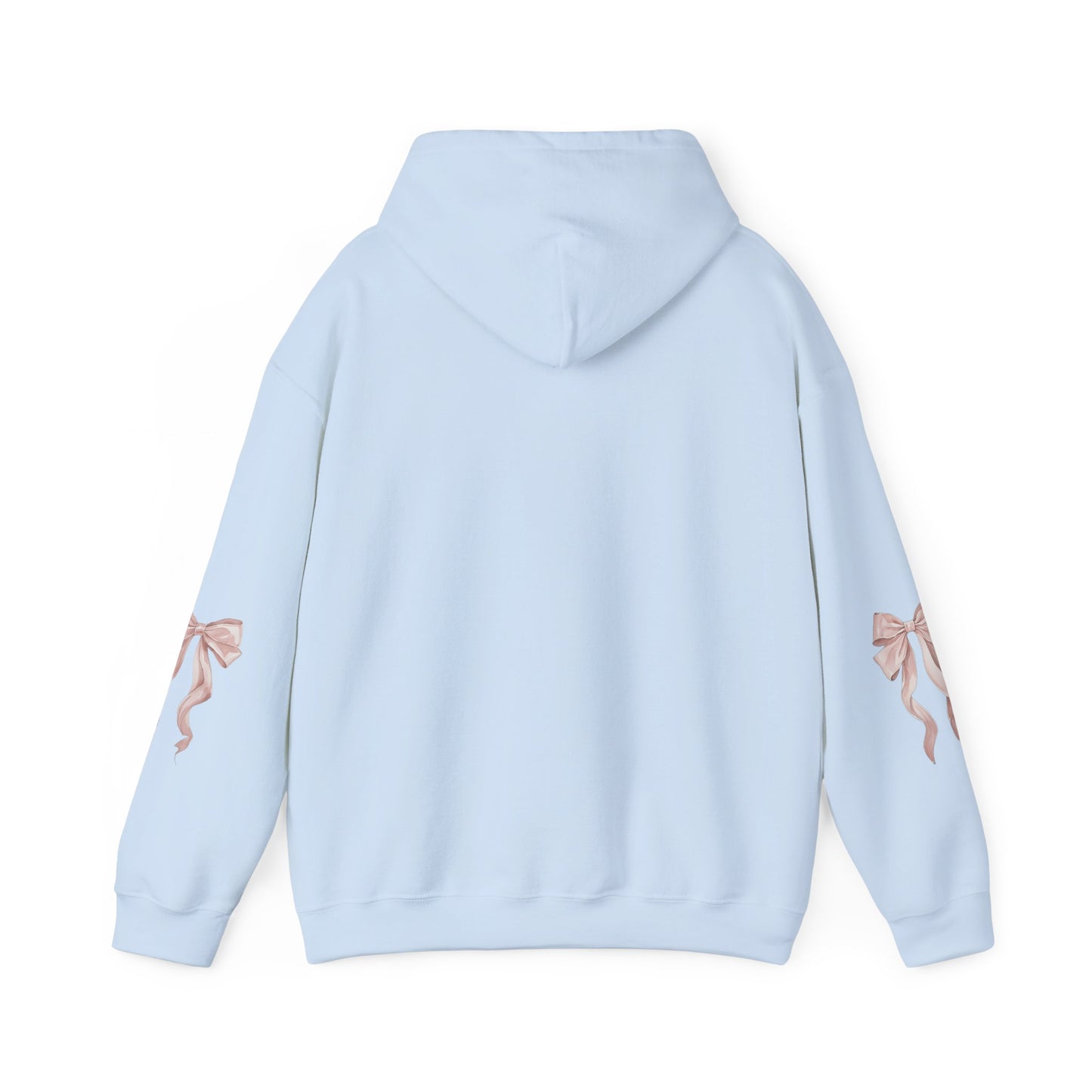 Faith Over Fear Hooded Sweatshirt - Cozy Inspirational Gift, Self-Care, Mindfulness, Motivational Wear, Pink Bows Hoodie
