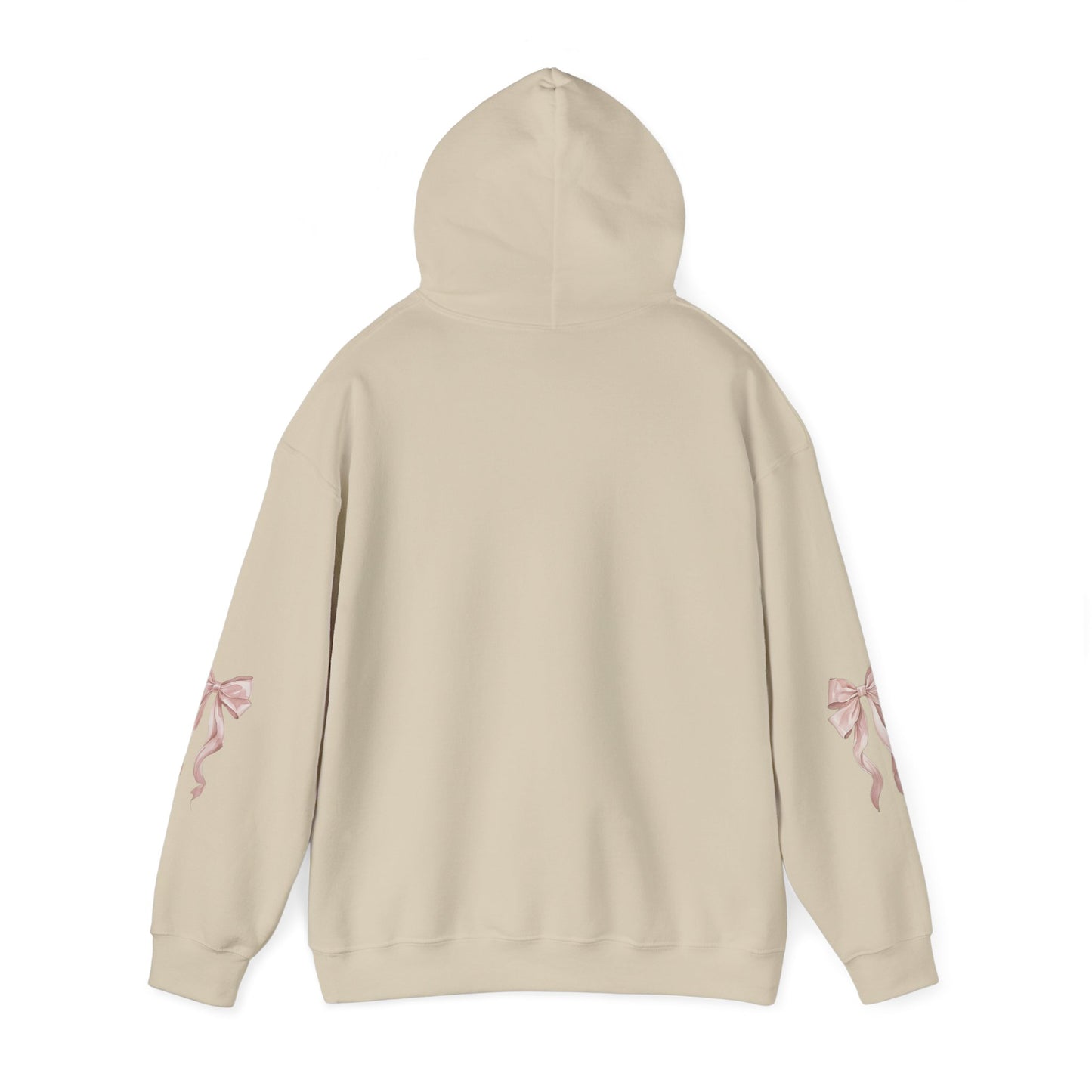 Faith Over Fear Hooded Sweatshirt - Cozy Inspirational Gift, Self-Care, Mindfulness, Motivational Wear, Pink Bows Hoodie