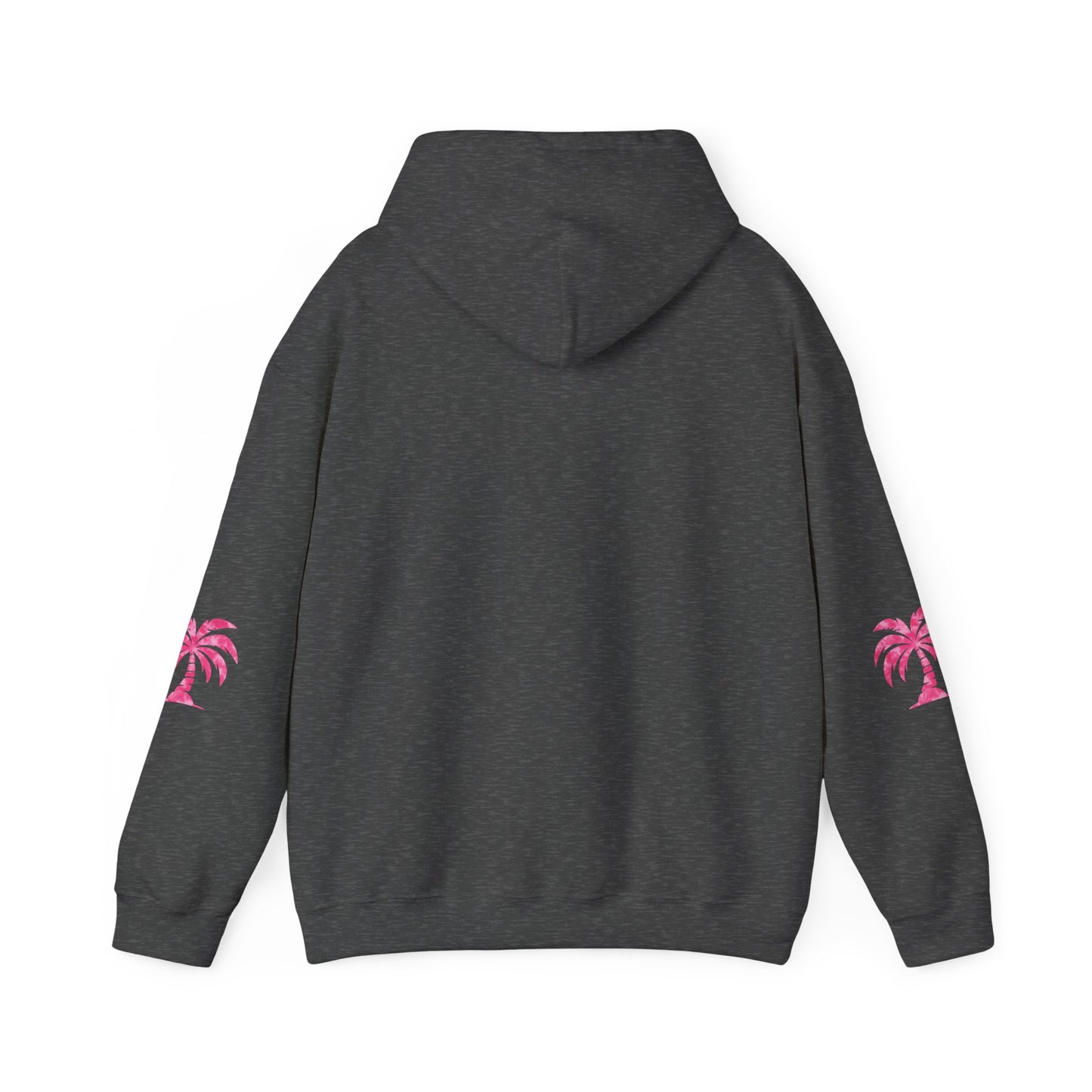 Pink Tropical Tie Dye Palm Tree and Hibiscus Hoodie for Sweatshirt, Pullover