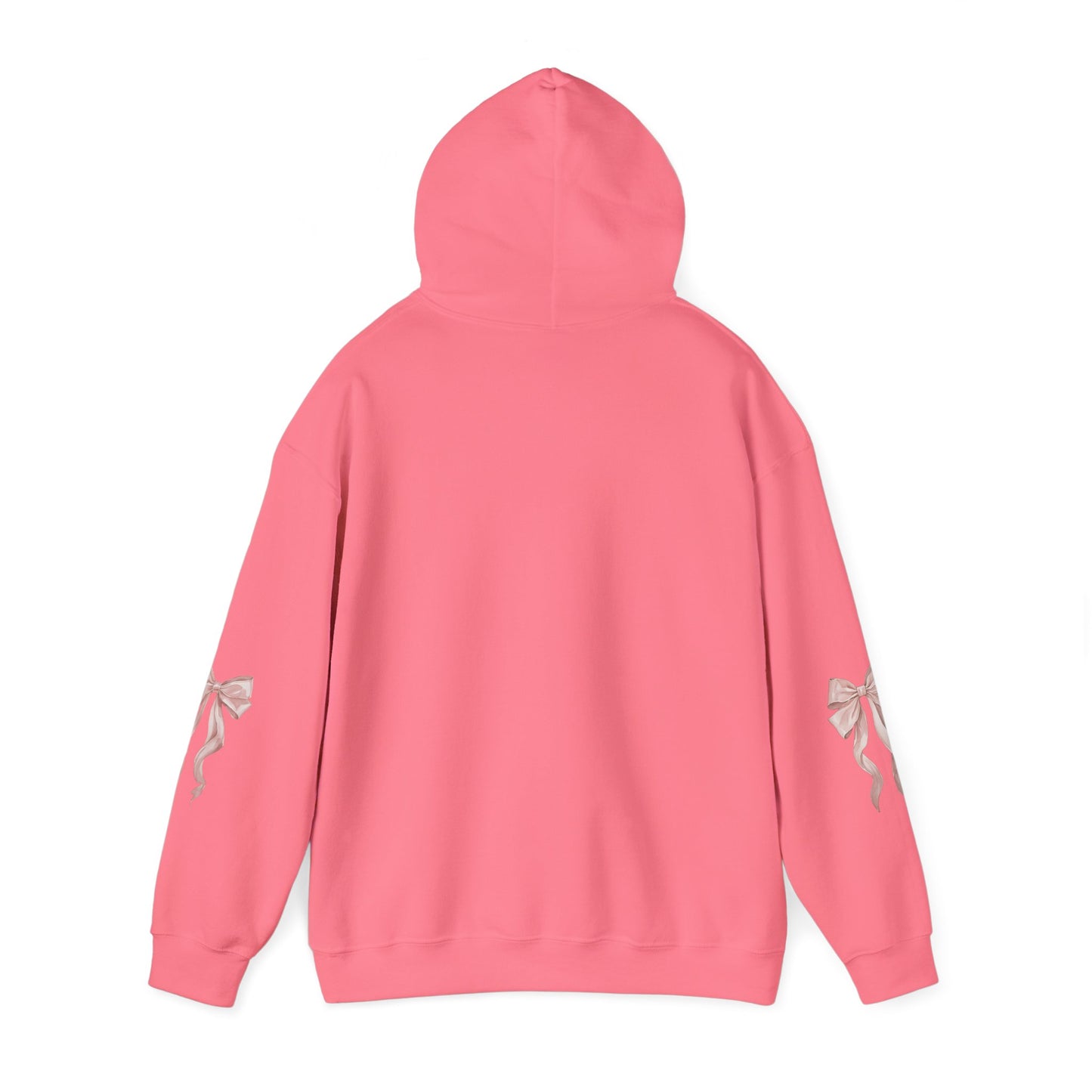 Faith Over Fear Hooded Sweatshirt - Cozy Inspirational Gift, Self-Care, Mindfulness, Motivational Wear, Pink Bows Hoodie