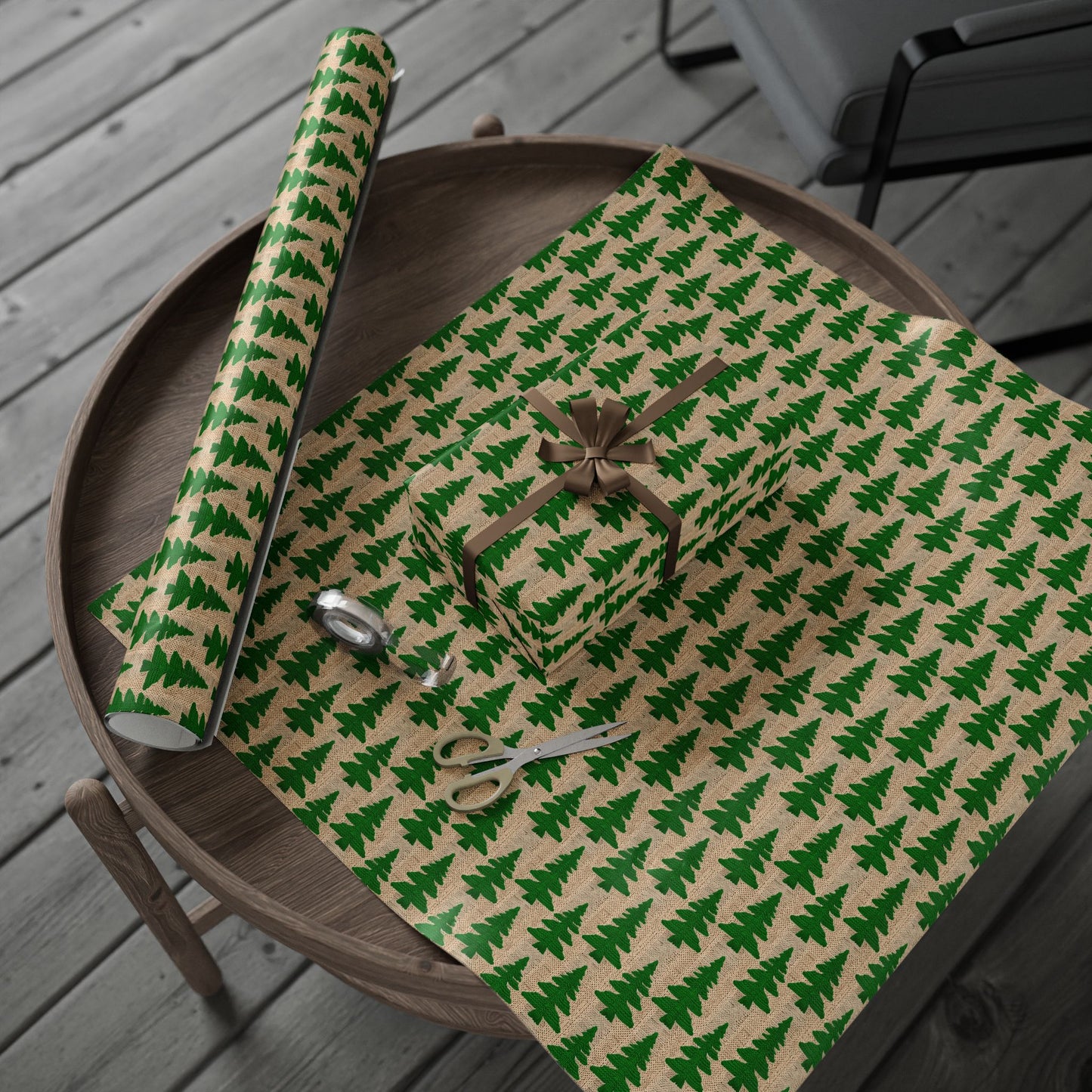 Festive Knit Tree Wrapping Paper - Eco-Friendly Holiday Gift Wrap