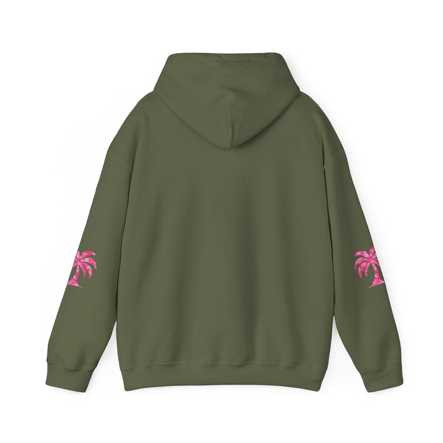 Pink Tropical Tie Dye Palm Tree and Hibiscus Hoodie for Sweatshirt, Pullover