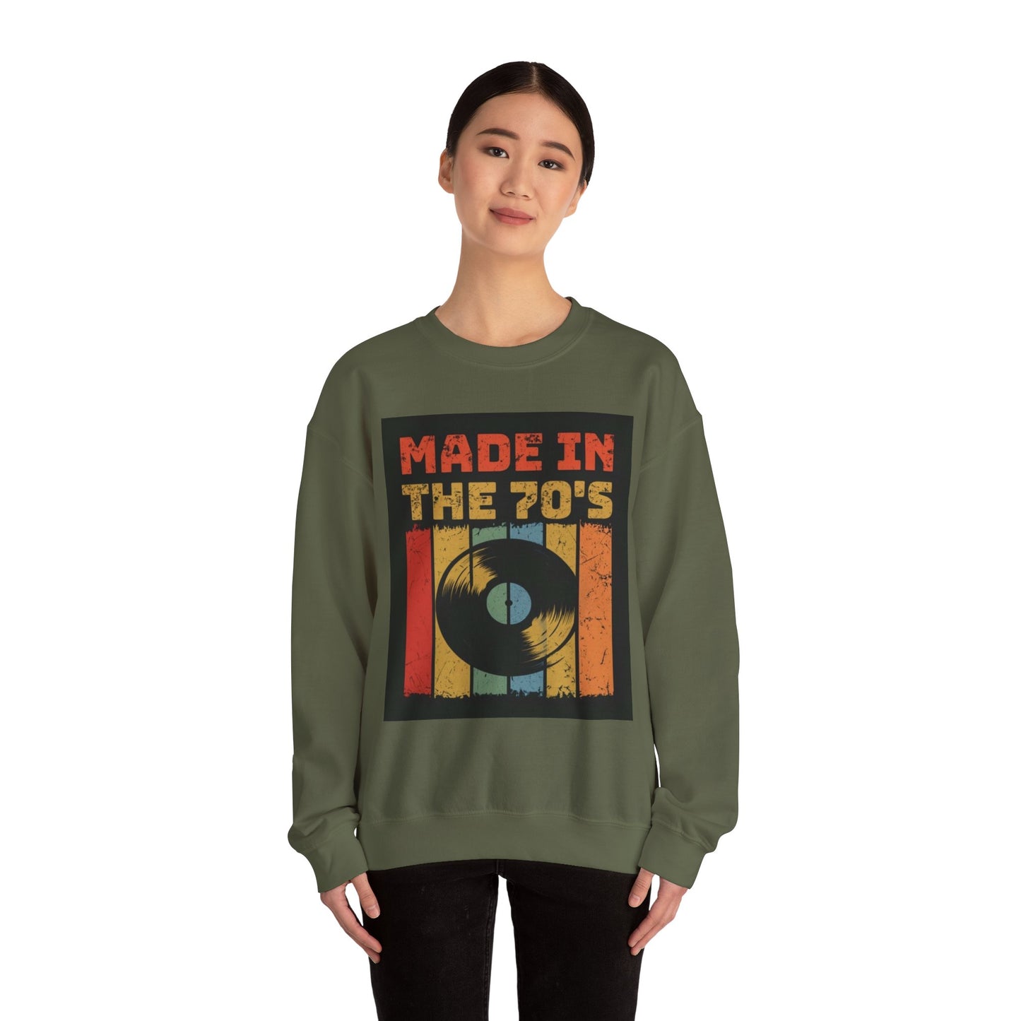 Retro 70's Music Crewneck Sweatshirt - Made in the 70's Design