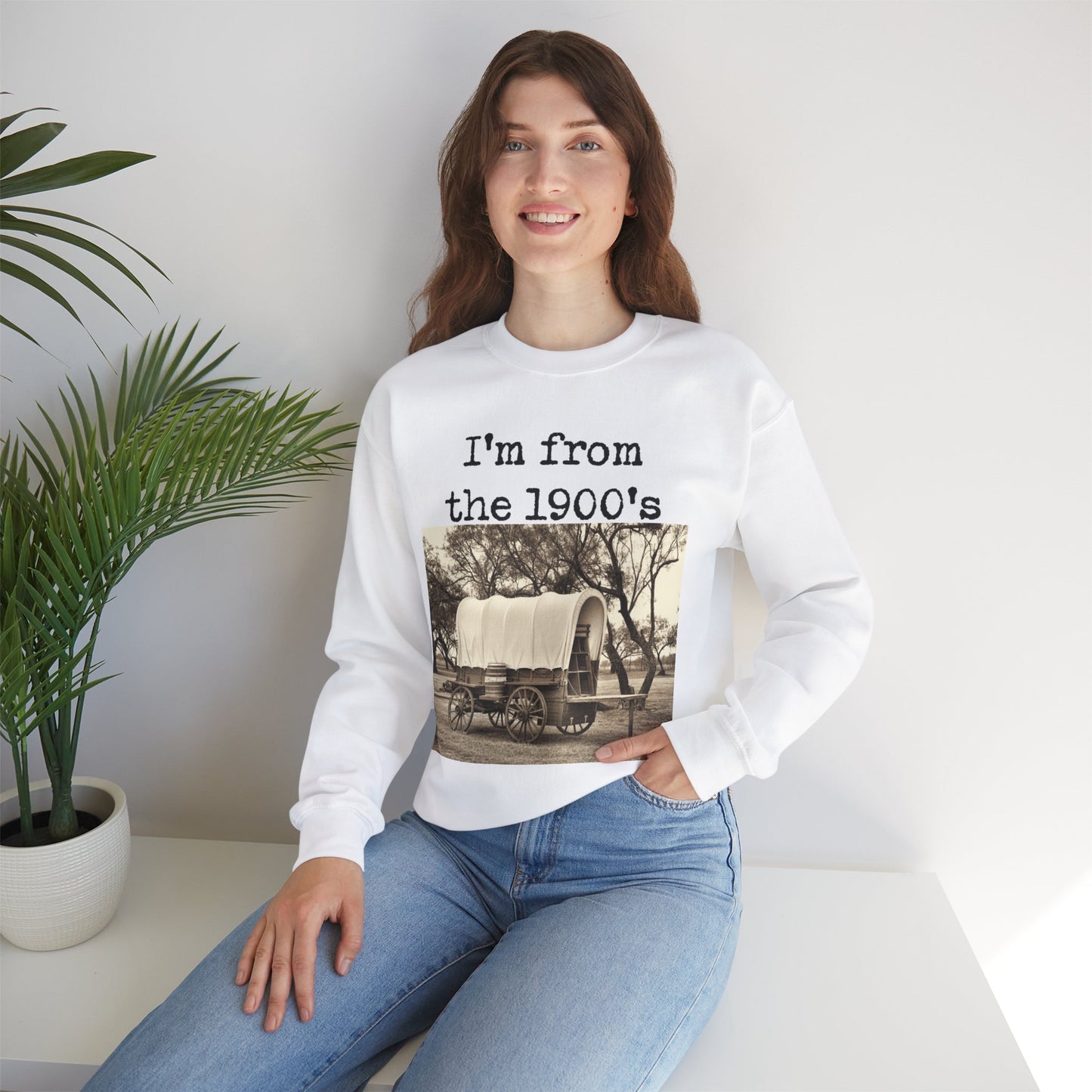 Vintage"I'm from the 1900s" Crewneck Sweatshirt - Unisex Heavy Blend