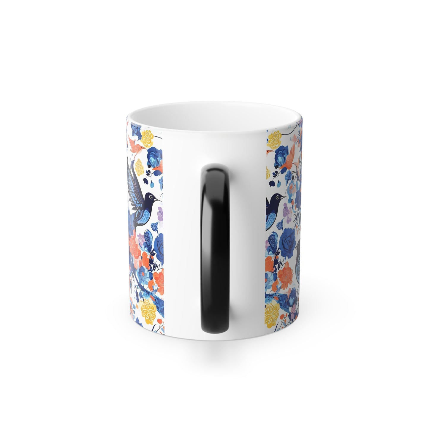 Color Morphing Floral Bird Mug - 11oz Color Changing Coffee Cup
