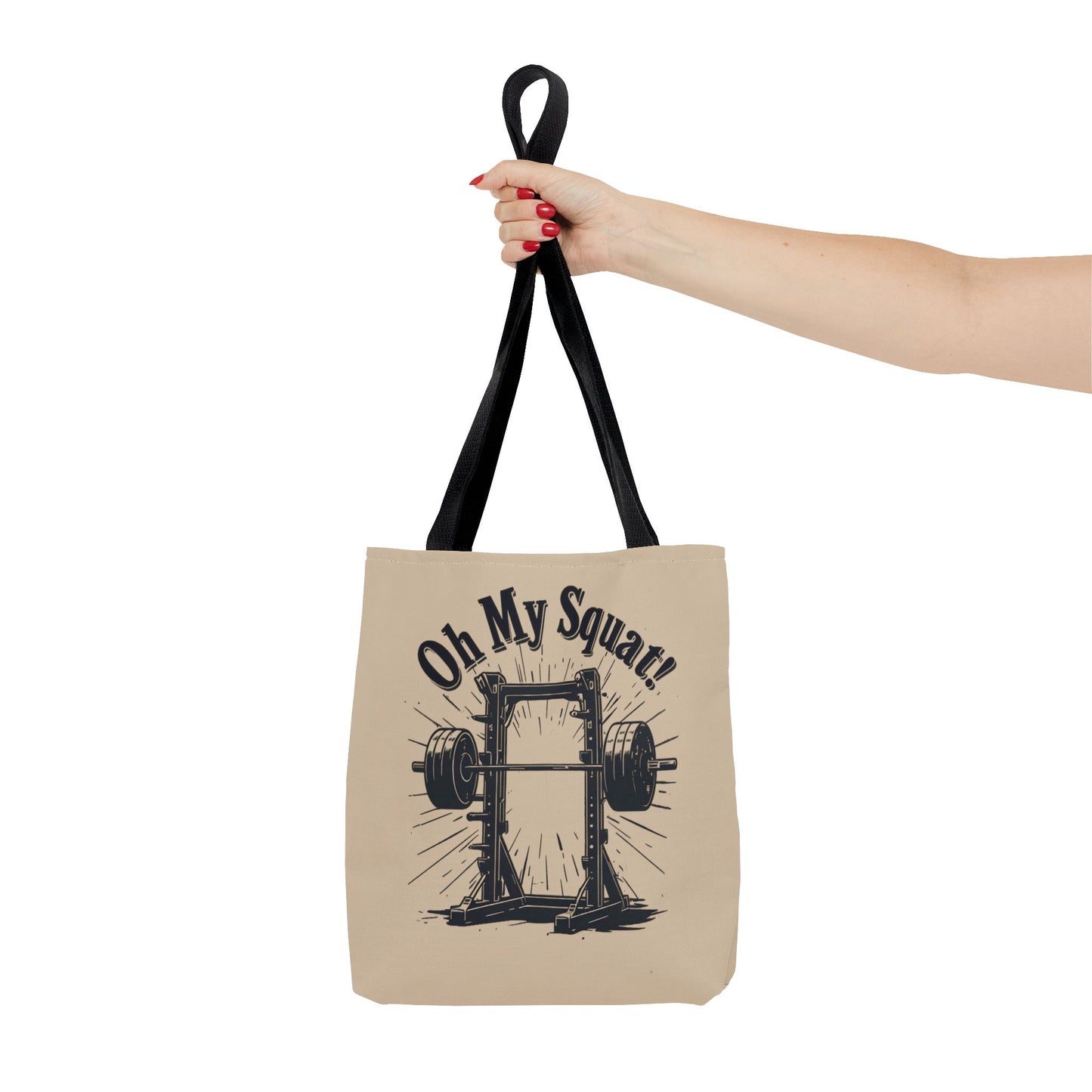 Fitness Tote Bag - Oh My Squat! | Gym Bag, Workout Tote, Exercise Accessory, Weightlifting Gift, Motivational Bag