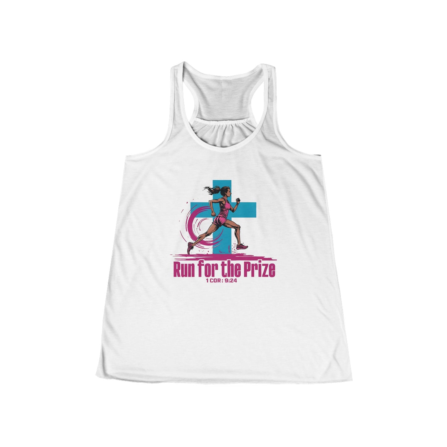Run for the Prize Racerback Tank Top, Christian Fitness Wear for Women, Running Gym Wear, Bible Verse Gift for Runners Exercise Workout Gear
