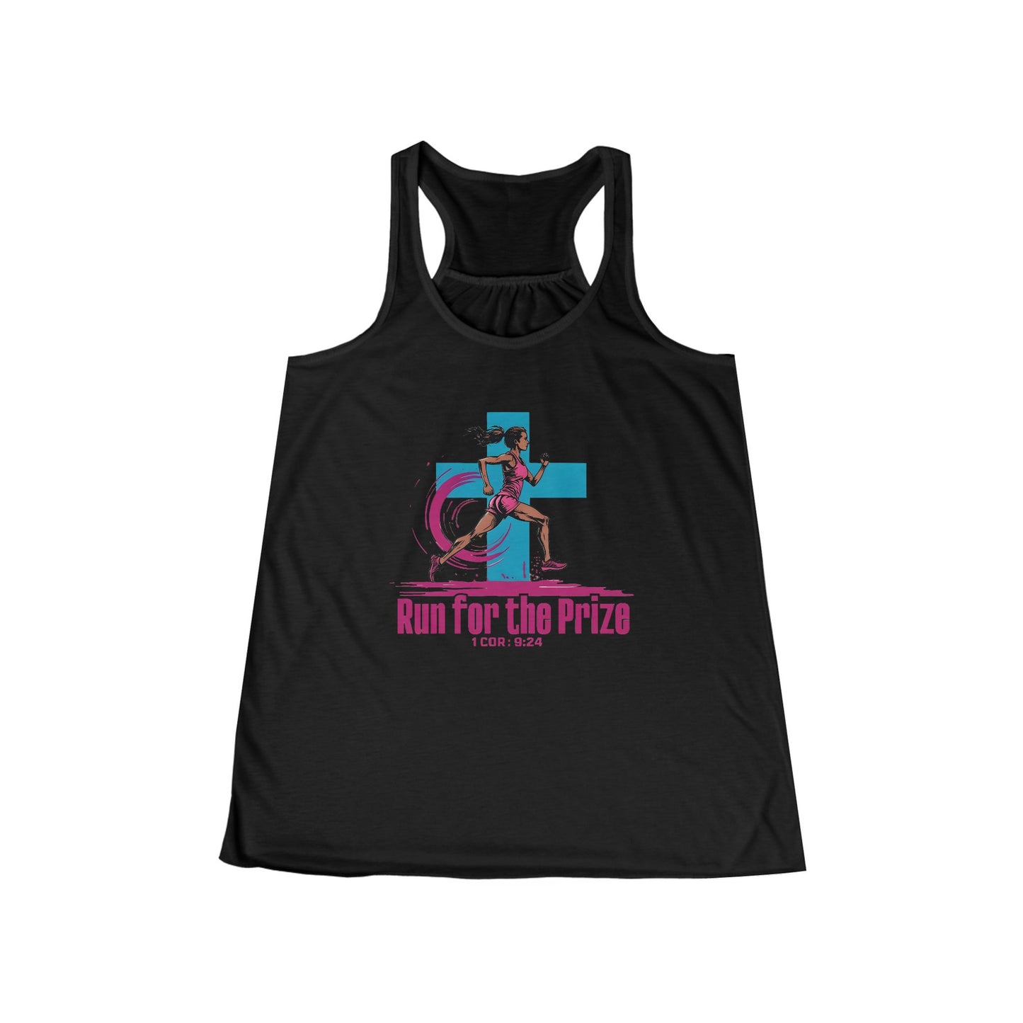 Run for the Prize Racerback Tank Top, Christian Fitness Wear for Women, Running Gym Wear, Bible Verse Gift for Runners Exercise Workout Gear