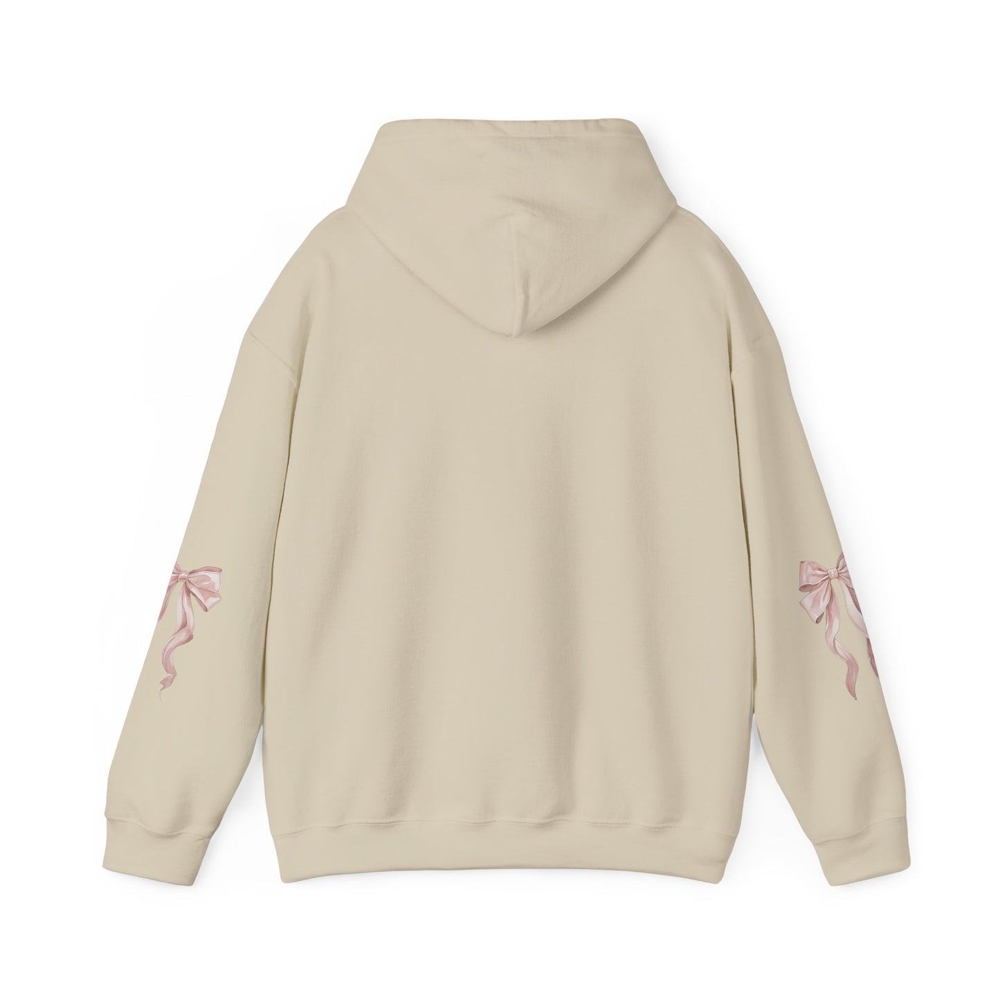 Faith Over Fear Hooded Sweatshirt - Cozy Inspirational Gift, Self-Care, Mindfulness, Motivational Wear, Pink Bows Hoodie