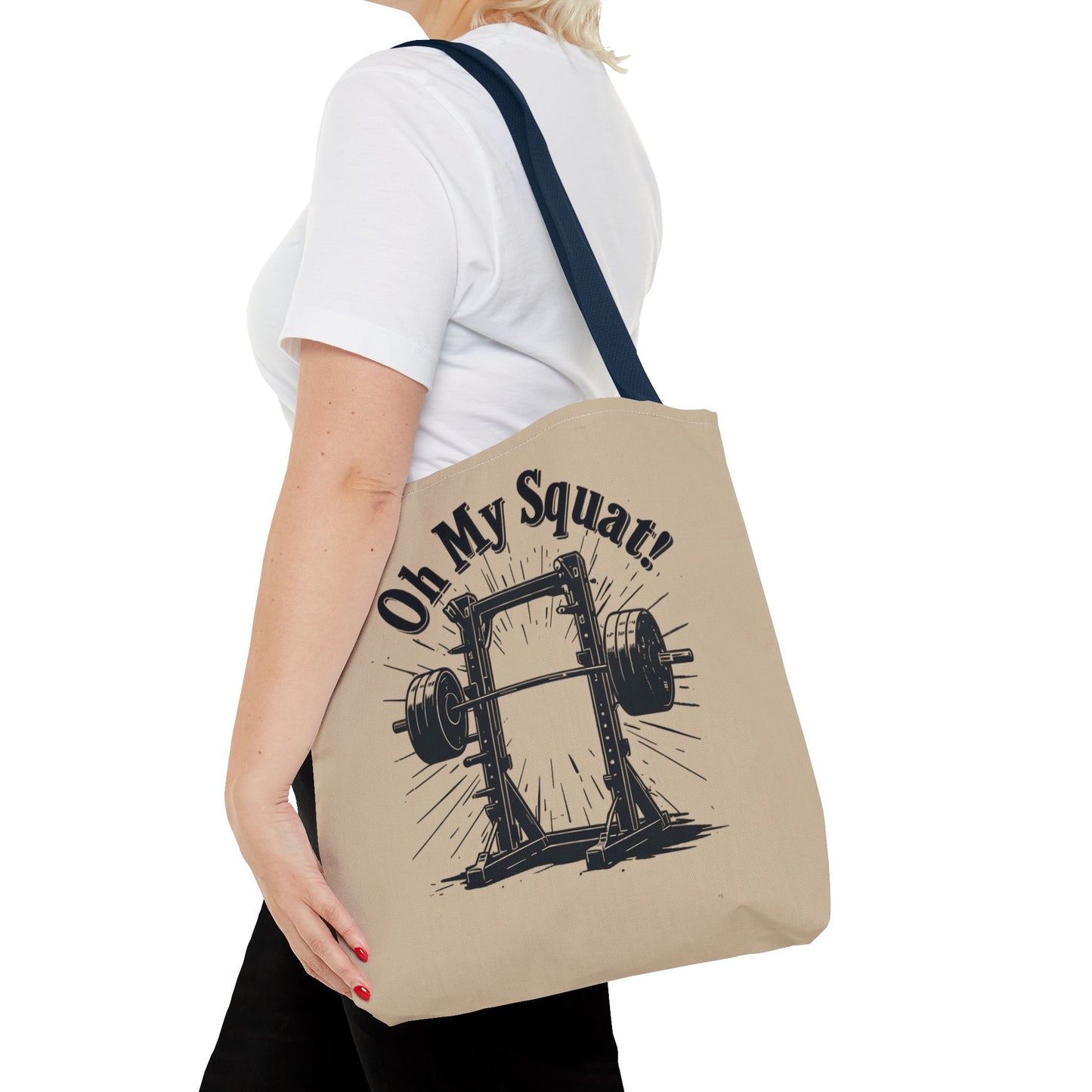 Fitness Tote Bag - Oh My Squat! | Gym Bag, Workout Tote, Exercise Accessory, Weightlifting Gift, Motivational Bag